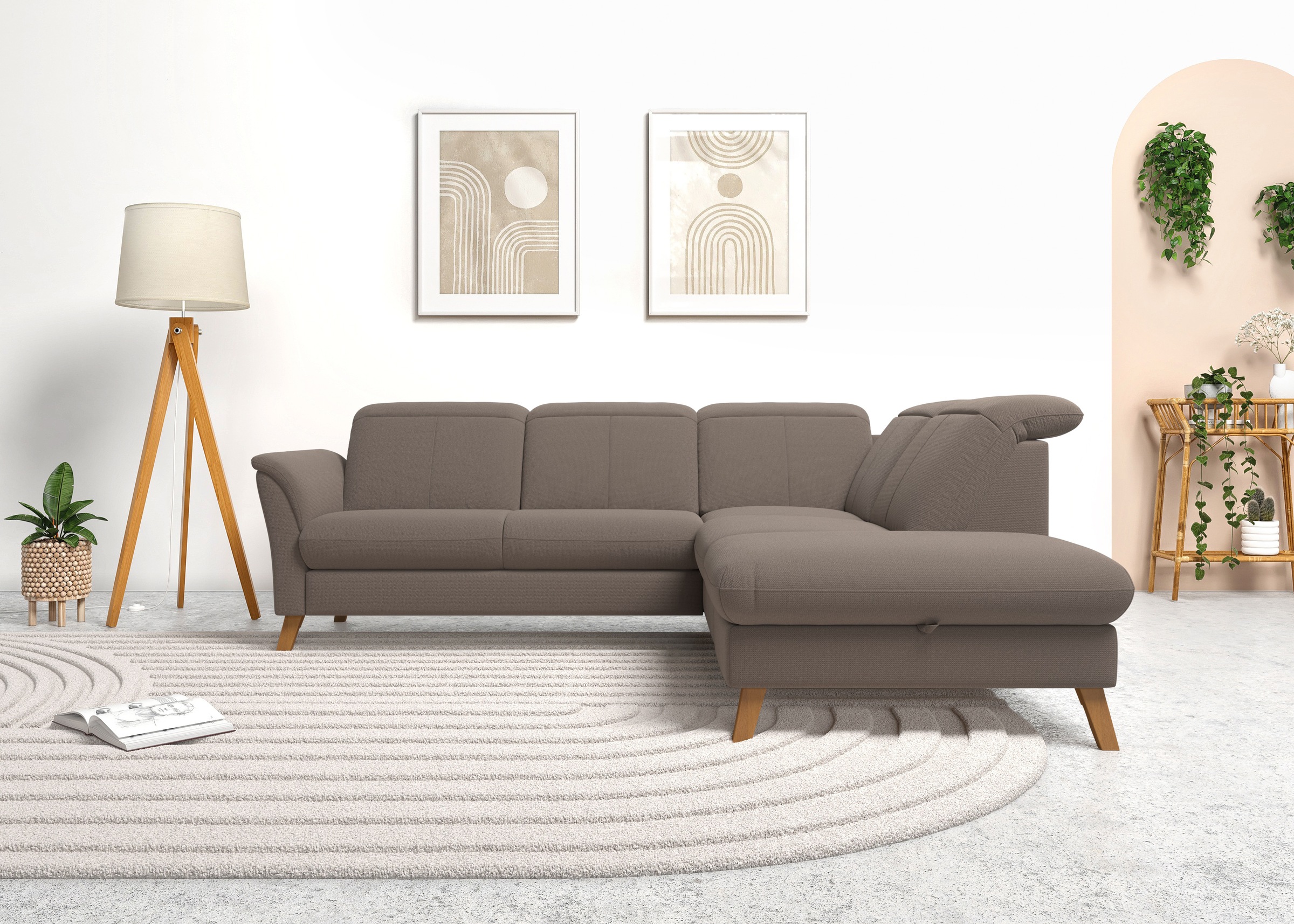 sit&more Ecksofa »Romero L-Form«, wahlweise mit oder ohne TV-Funktion, Bettfunktion, Bettkasten
