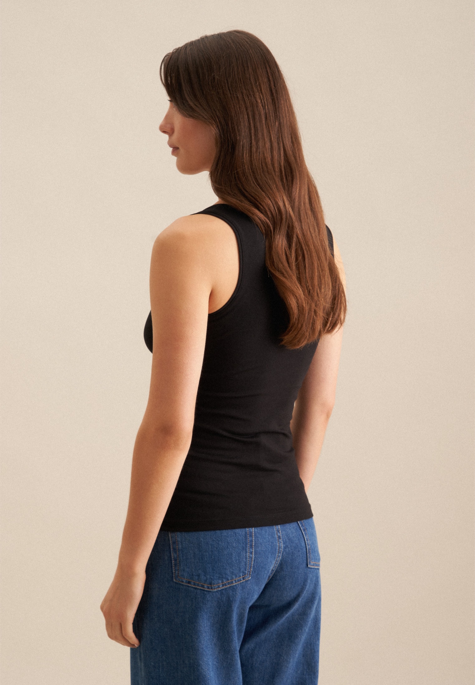 seidensticker Trägertop »Schwarze Rose« Ohne Arm Rundhals Uni