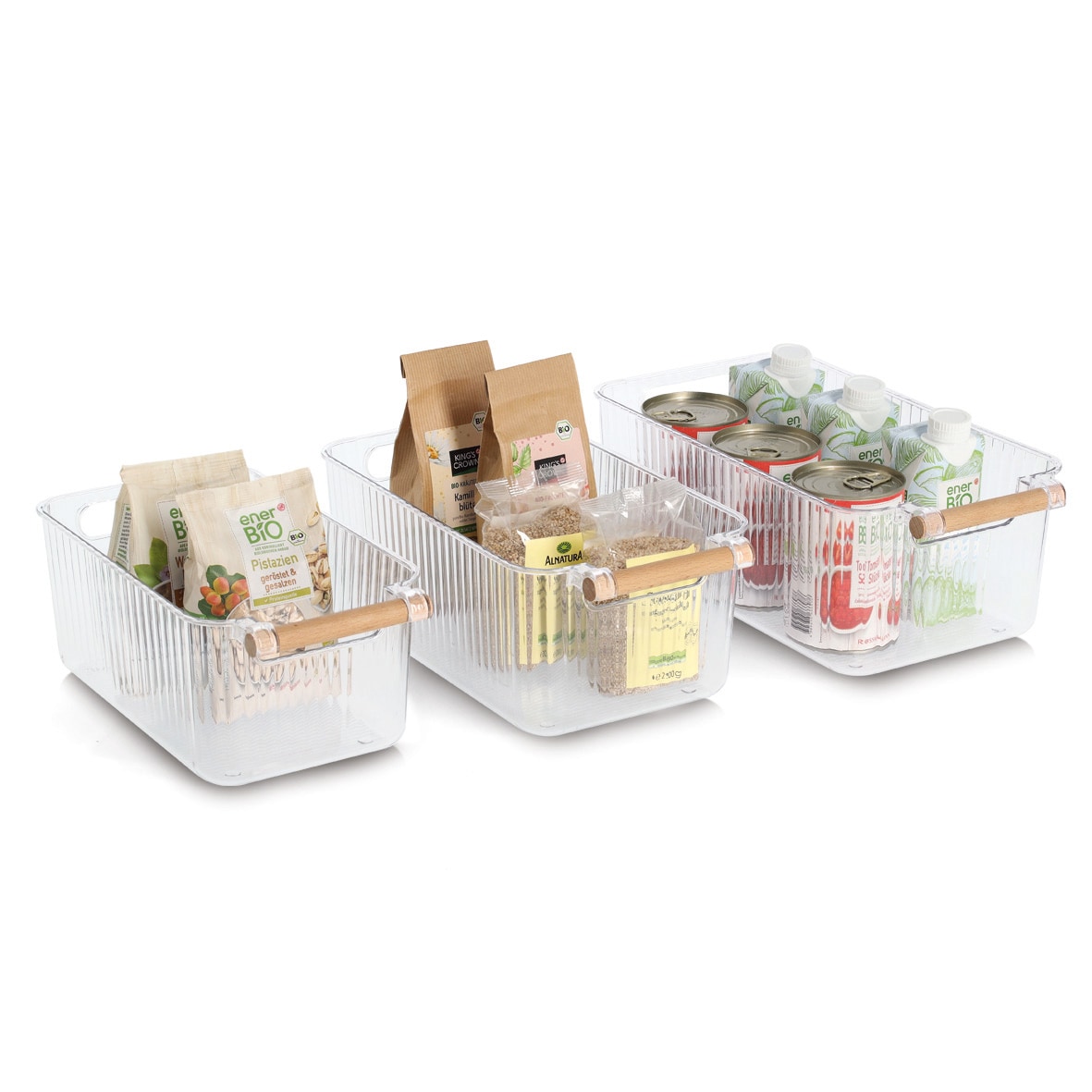 Zeller Present Aufbewahrungsbox »Aufbewahrungsboxen-Set, 3-tlg.« Kunststoff/Bambus, ca. 28x16x11, 31x17x11,5, 34x18x12 cm