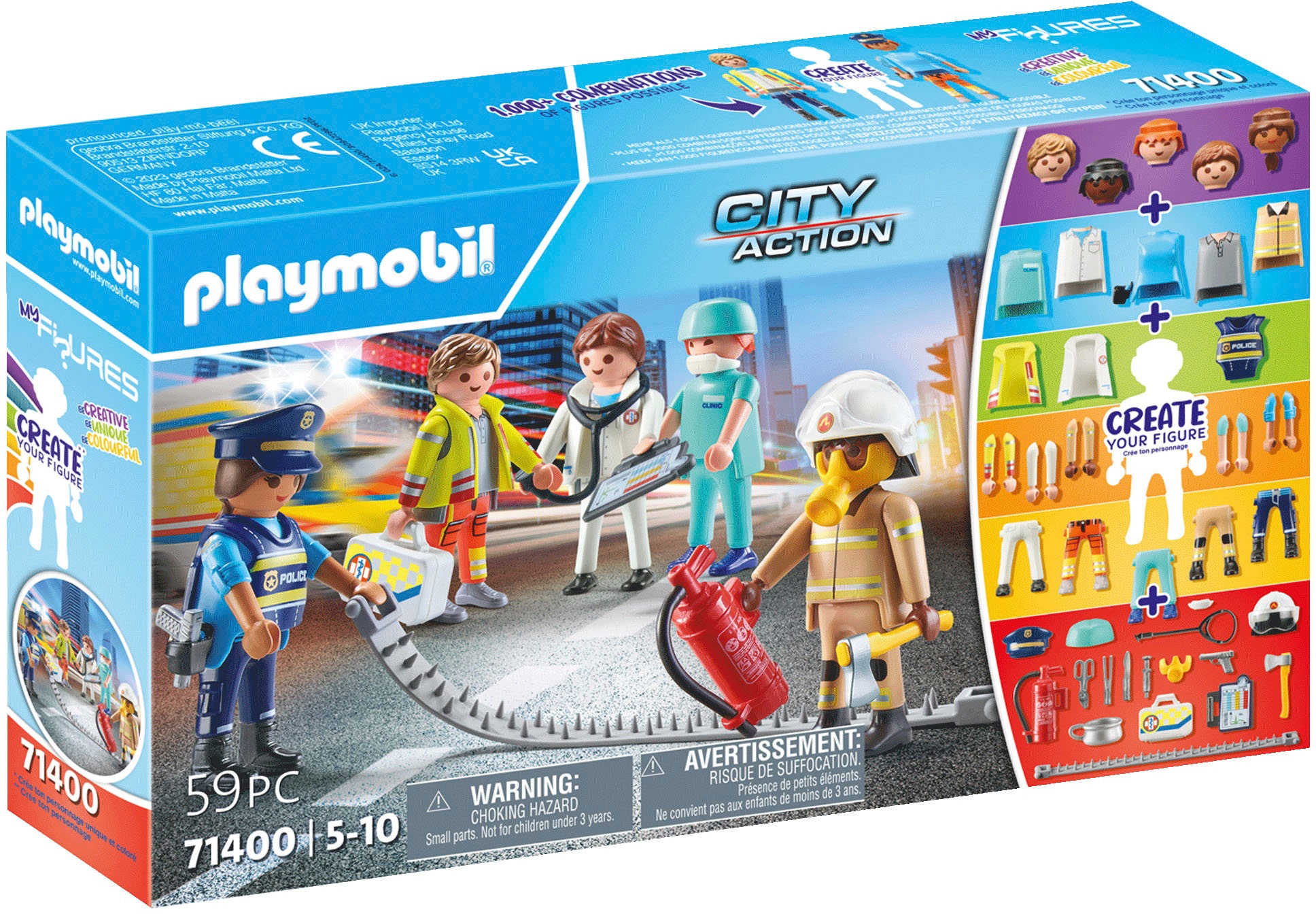 Konstruktions-Spielset »City Action, Rescue (71400), My Figures«, (59 St.)