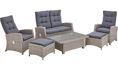 Gartenlounge-Set »Monaco«, (Set, 16 tlg., inkl. Auflagen, Alu, Polyrattan),...