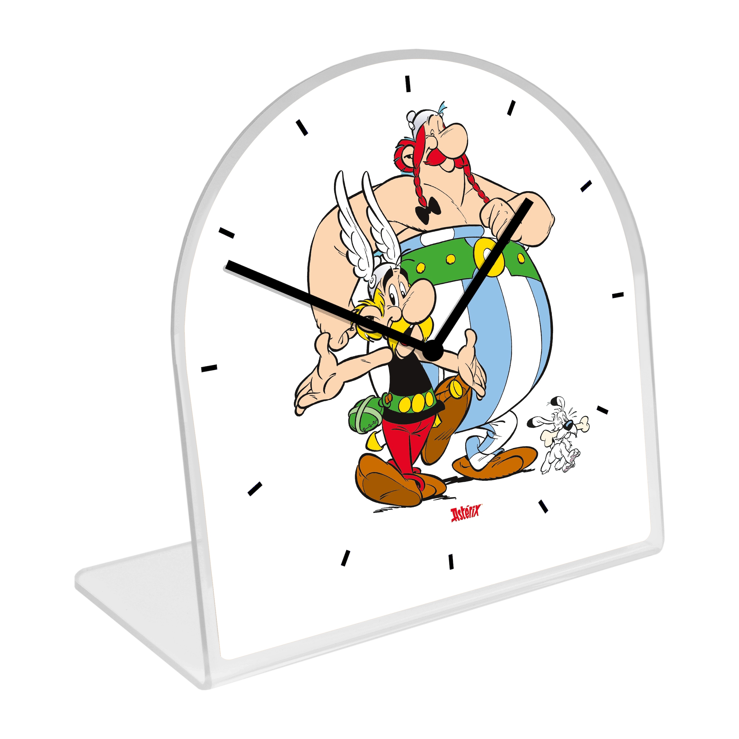 LuckyLinde Tischuhr »Asterix und Obelix mit Idefix« Tischuhr aus Acrylglas, Uhr, bedruckt, geräuschlos, modern