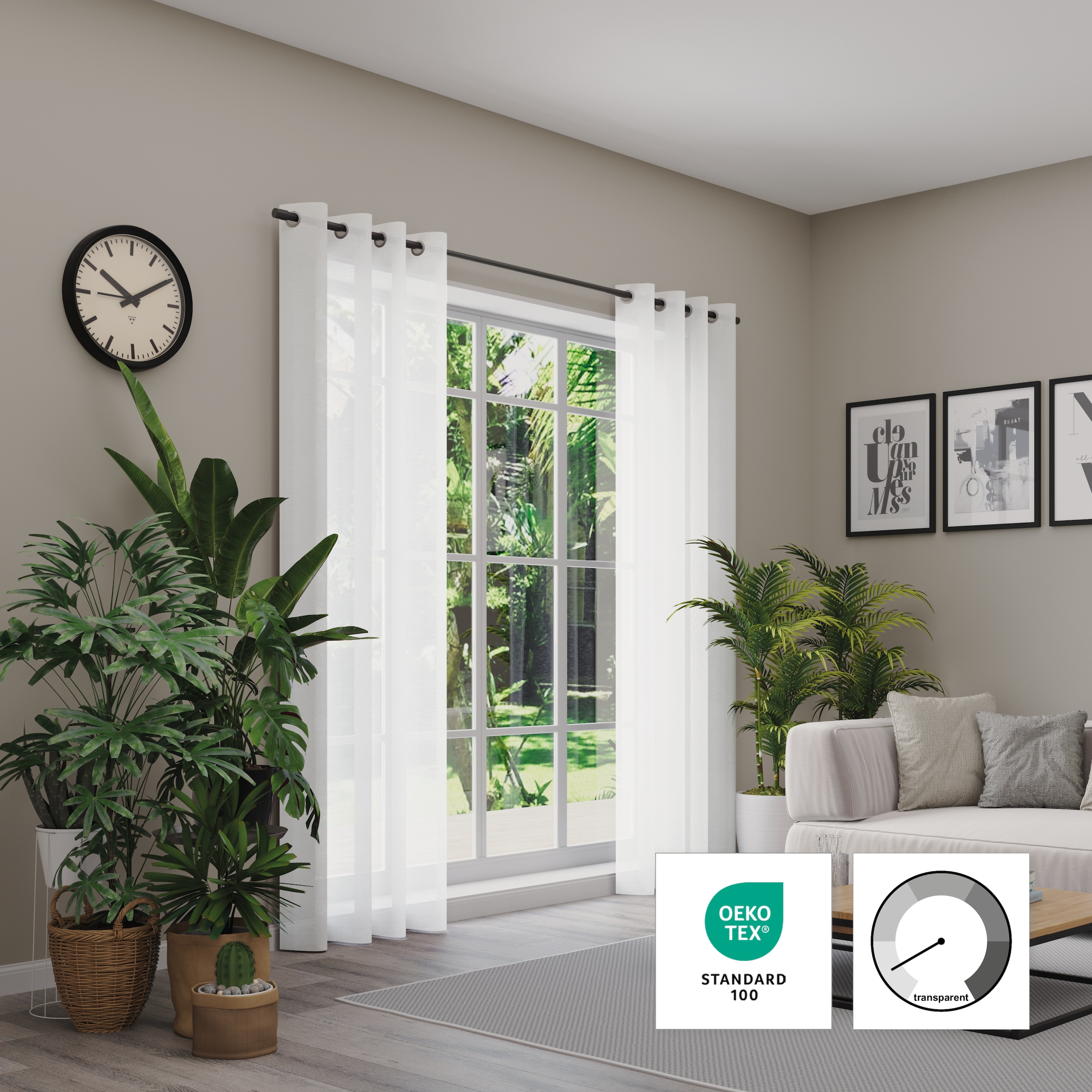 Neutex for you! Vorhang »Kiss« Ösen 1 Stk. tlg. Uni in natürlicher Optik, nach Maß