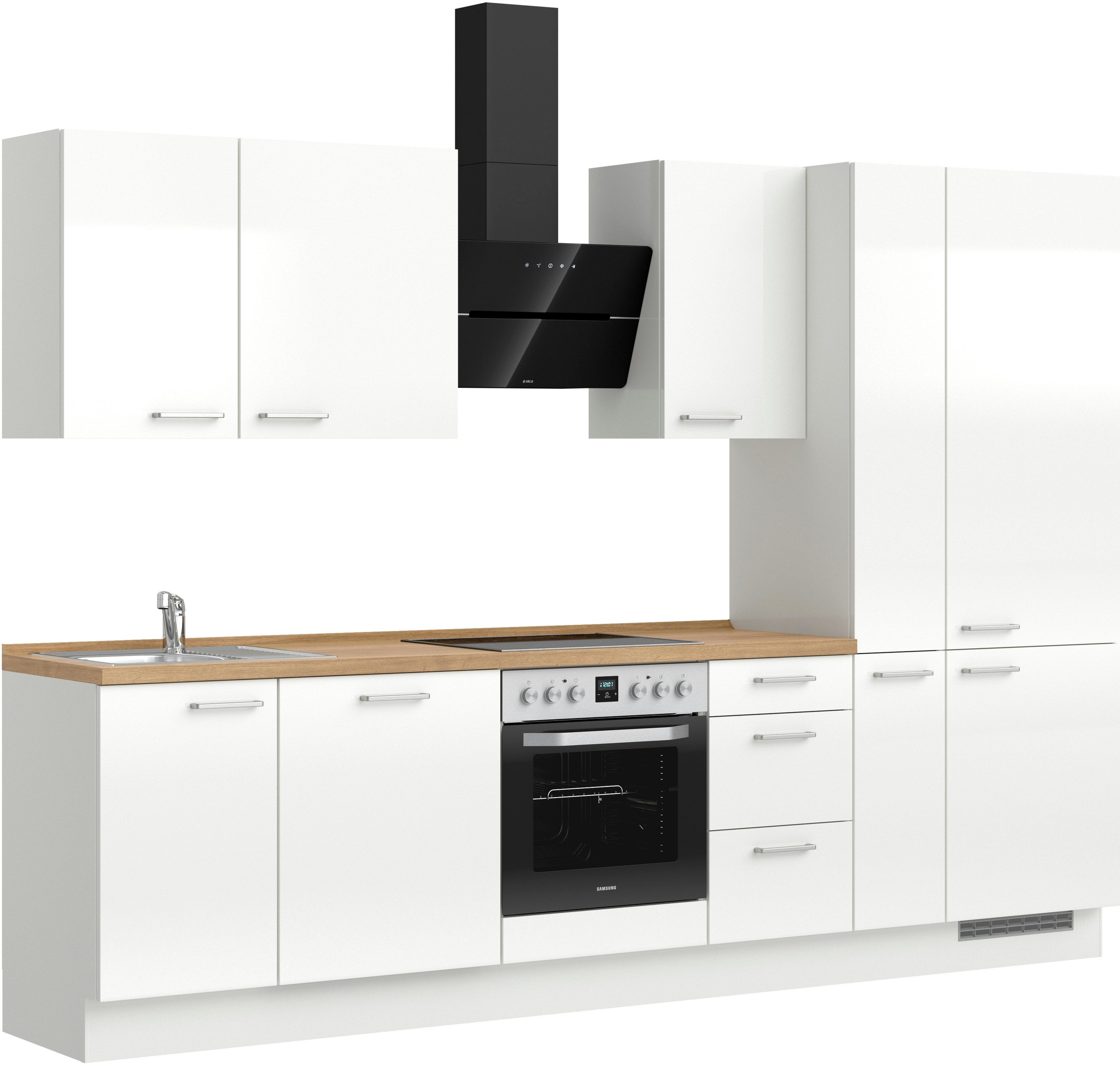 nobilia® Küchenzeile »"Flash II"«, vormontiert, Ausrichtung wählbar, Breite 300 cm, wahlw. mit E-Geräten