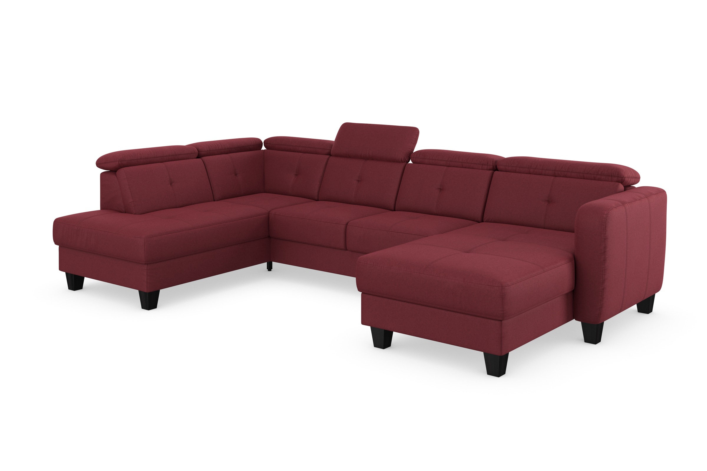 sit&more Wohnlandschaft »Belluci U-Form«, Kopfteilverstellung und Federkern, wahlweise mit Bettfunktion