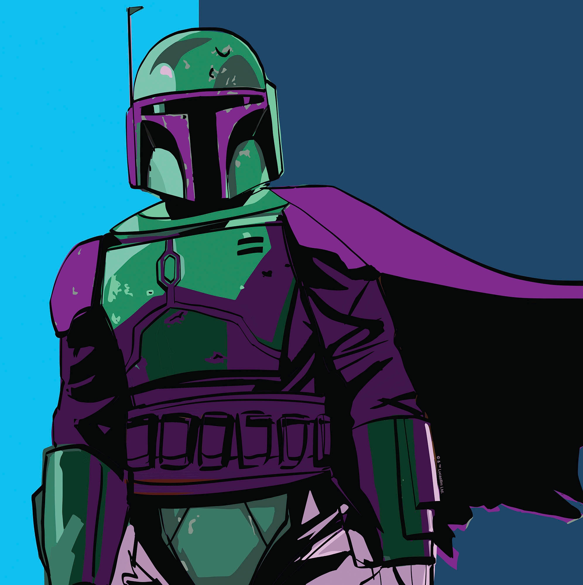 Komar Leinwandbild »Star Wars Cyberart by Boba Fett - Größe 40 x 40 cm«, Disney, (1 St., 40 x 40 cm (Breite x Höhe), Keilrahmenbild mit Echtholzrahmen, Kinderzimmer