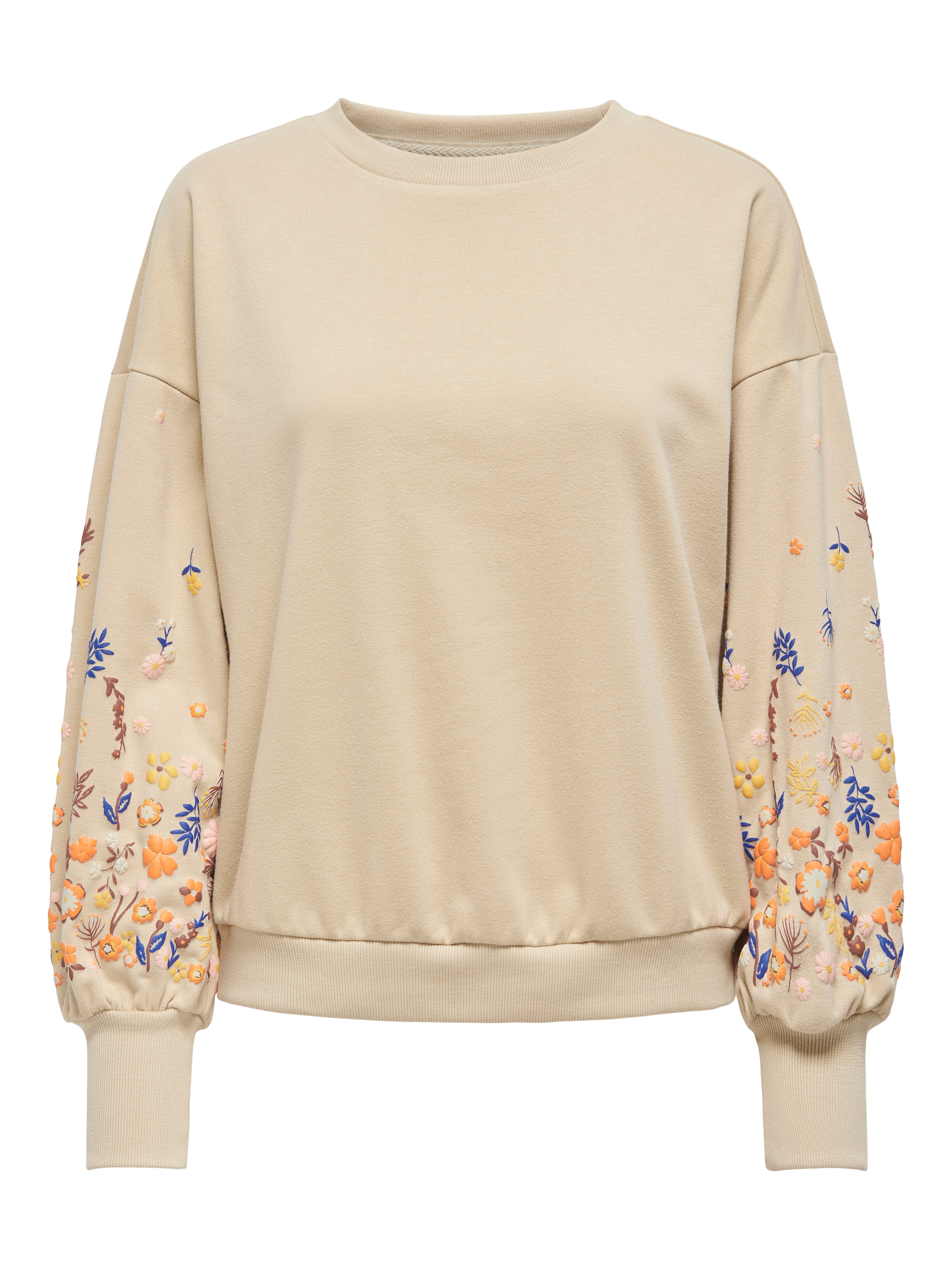 ONLY Sweatshirt »ONLBROOKE L/S O-NECK FLOWER SWT«, Baumwollmischung, regular fit
