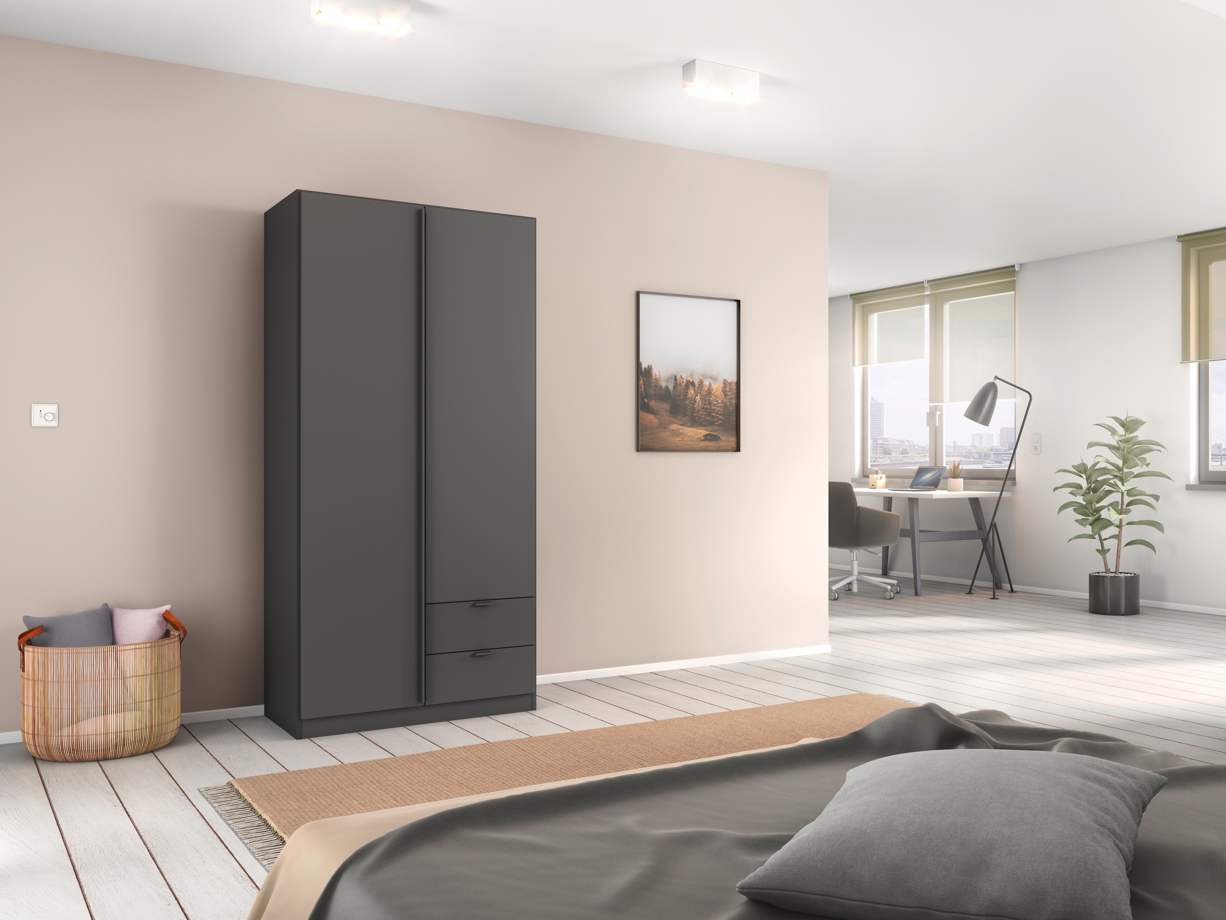 rauch Drehtürenschrank »StyleUp«, Typ Monochrome mit eleganten, langen Griffstangen in Schrankfarbe