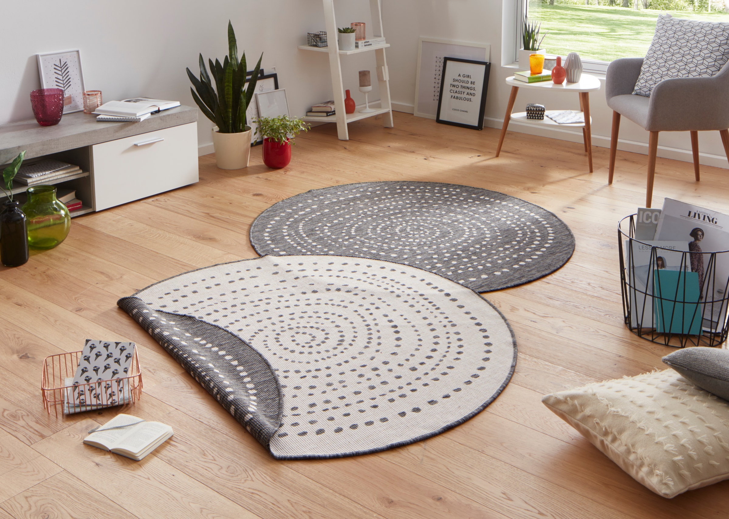 NORTHRUGS Teppich »Bali Wendeteppich«, rund, 5 mm Höhe, In-& Outdoor, Wette günstig online kaufen