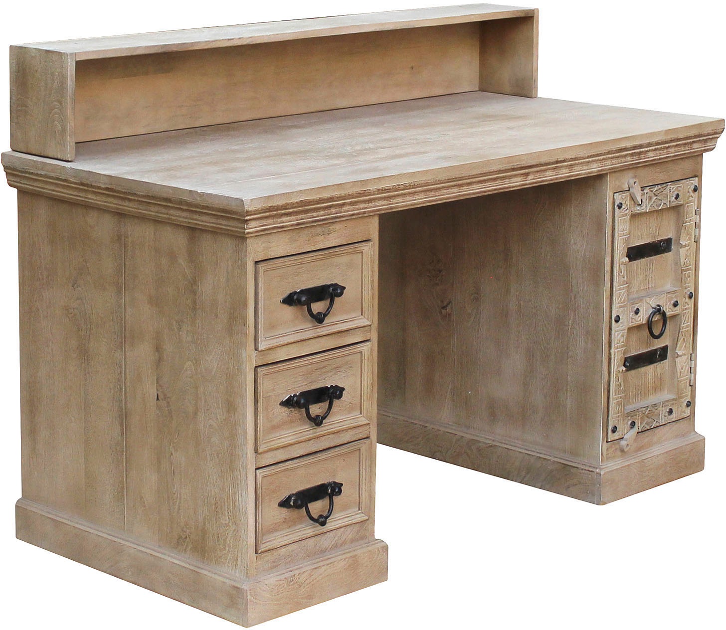 SIT Schreibtisch »Daipur« mit Beschlägen und Schnitzereien