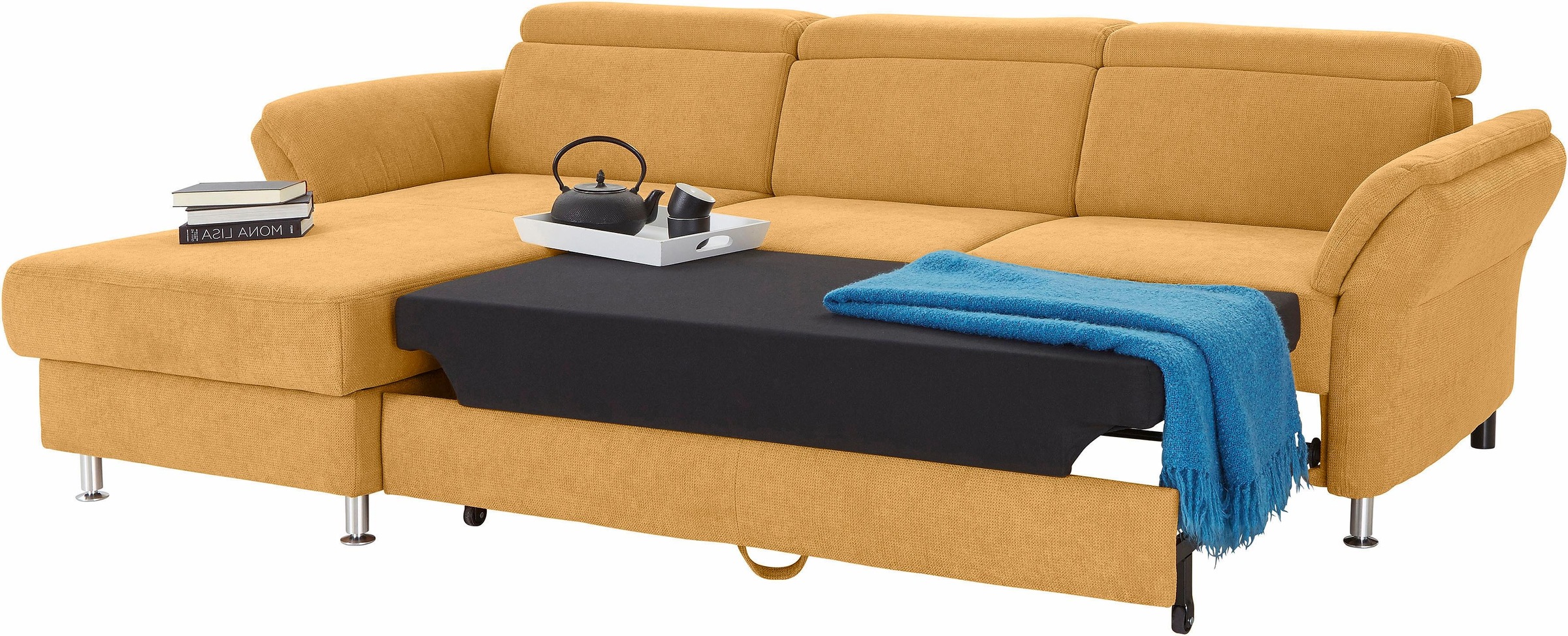 sit&more Ecksofa »Avignon L-Form«, Kopfteilverstellung, wahlweise mit Bettfunktion und Bettkasten