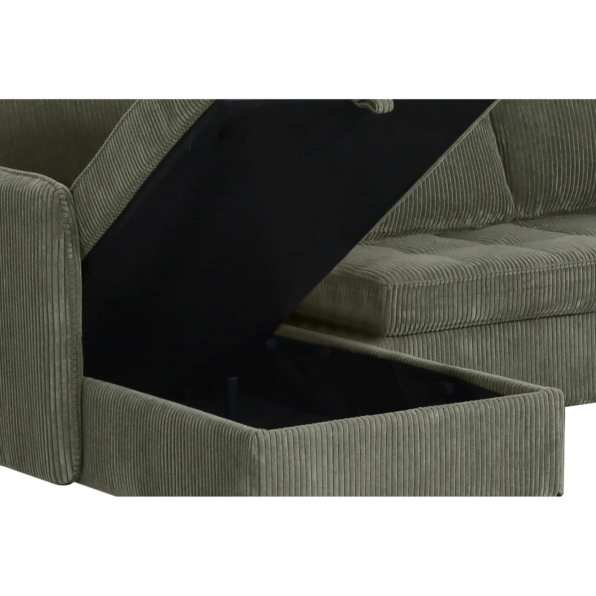Dorel Home Wohnlandschaft »LINDHUS, Cord, Modulsofa, verschiedene Stellvarianten« Breite als U-Form (254cm) mit Verbindern fixierbar, Recamiere,Stauraum