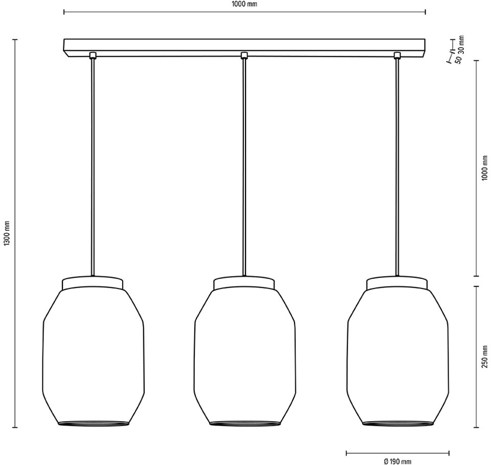 BRITOP LIGHTING Pendelleuchte »Vaso«, Leuchtmittel E27 | Leuchtmittel wechselbar, Naturprodukt aus Kiefernholz, Hochwertige Glasschirme