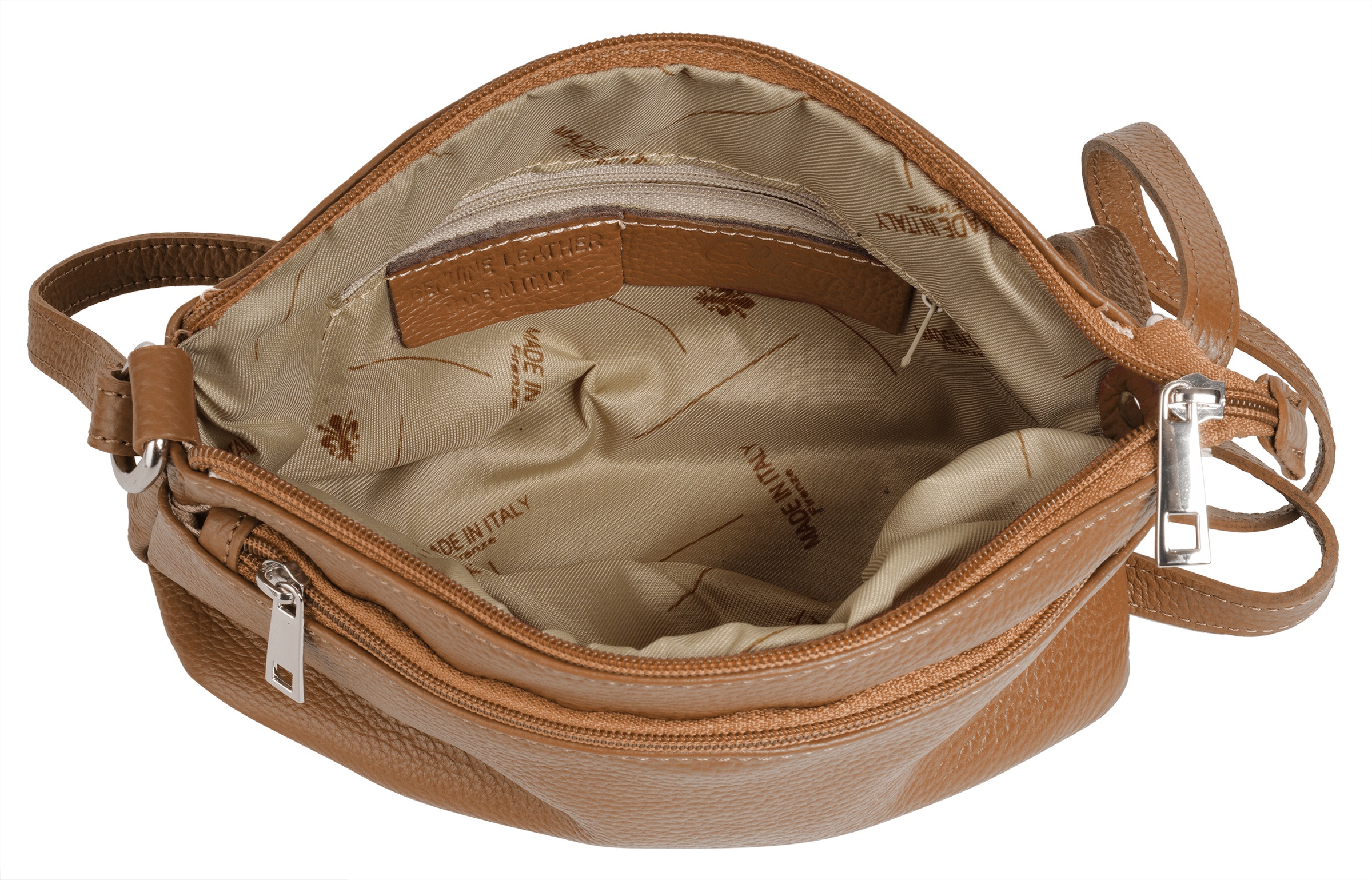Cluty Umhängetasche, echt Leder, Made in Italy