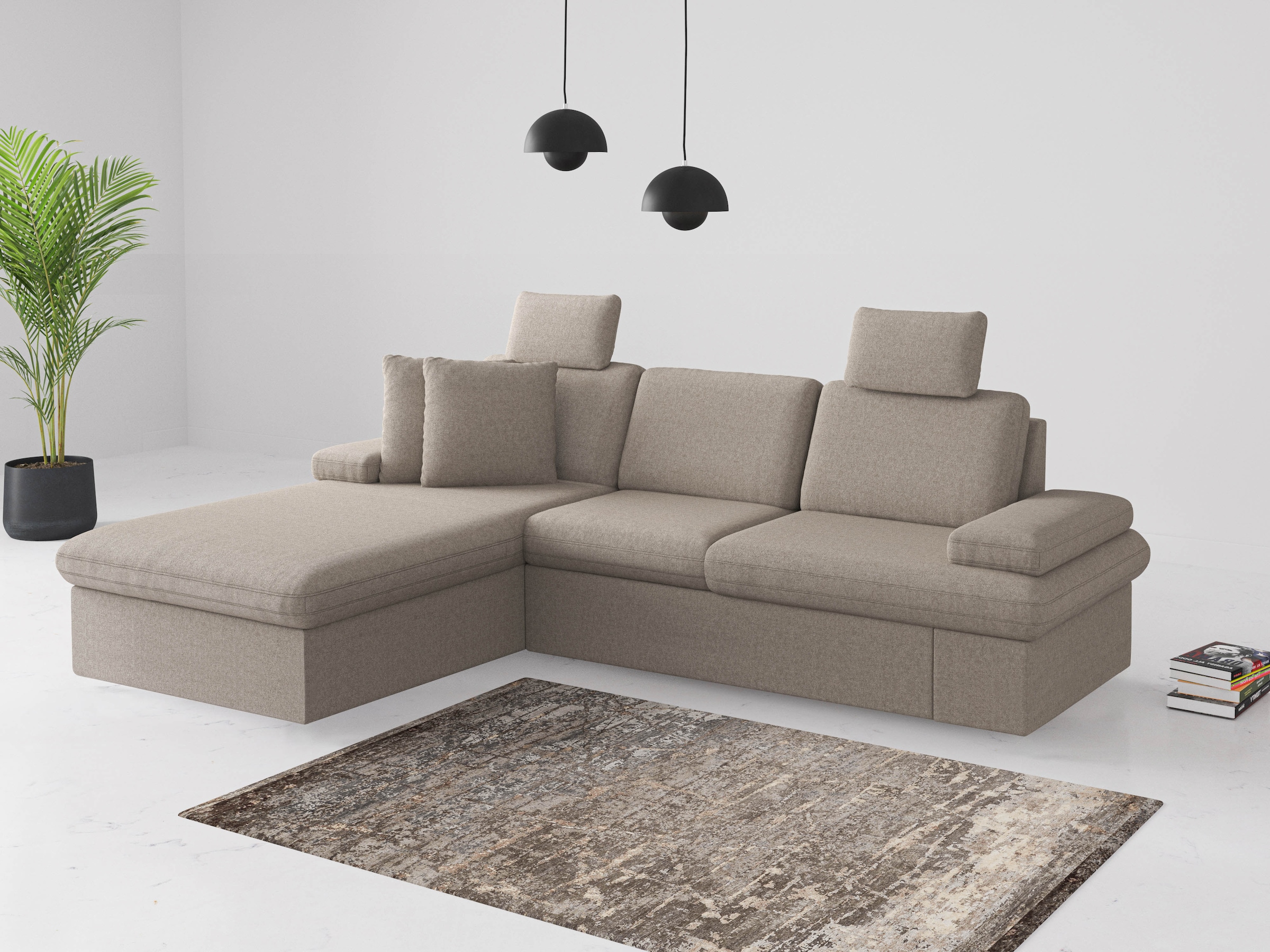 sit&more Ecksofa »Moreno«, mit Armteilverstellung,wahlweise mit Bettfunktio günstig online kaufen