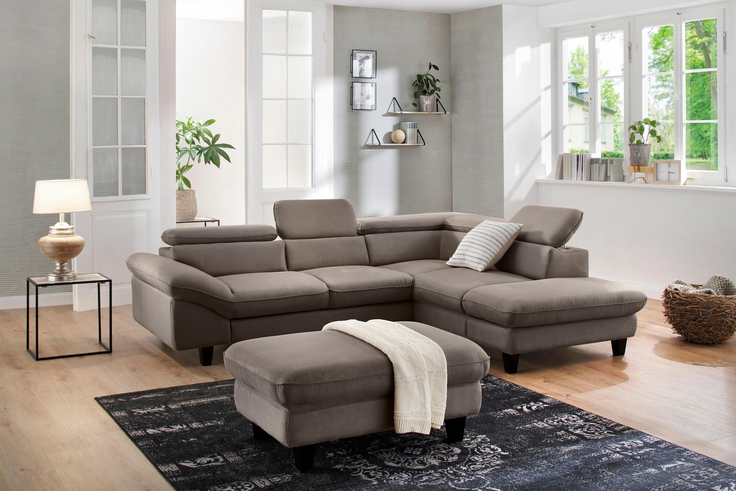 Home affaire Ecksofa »Pilot L-Form«, mit Kopfteilverstellung, wahlweise mit Bettfunktion & Bettkasten