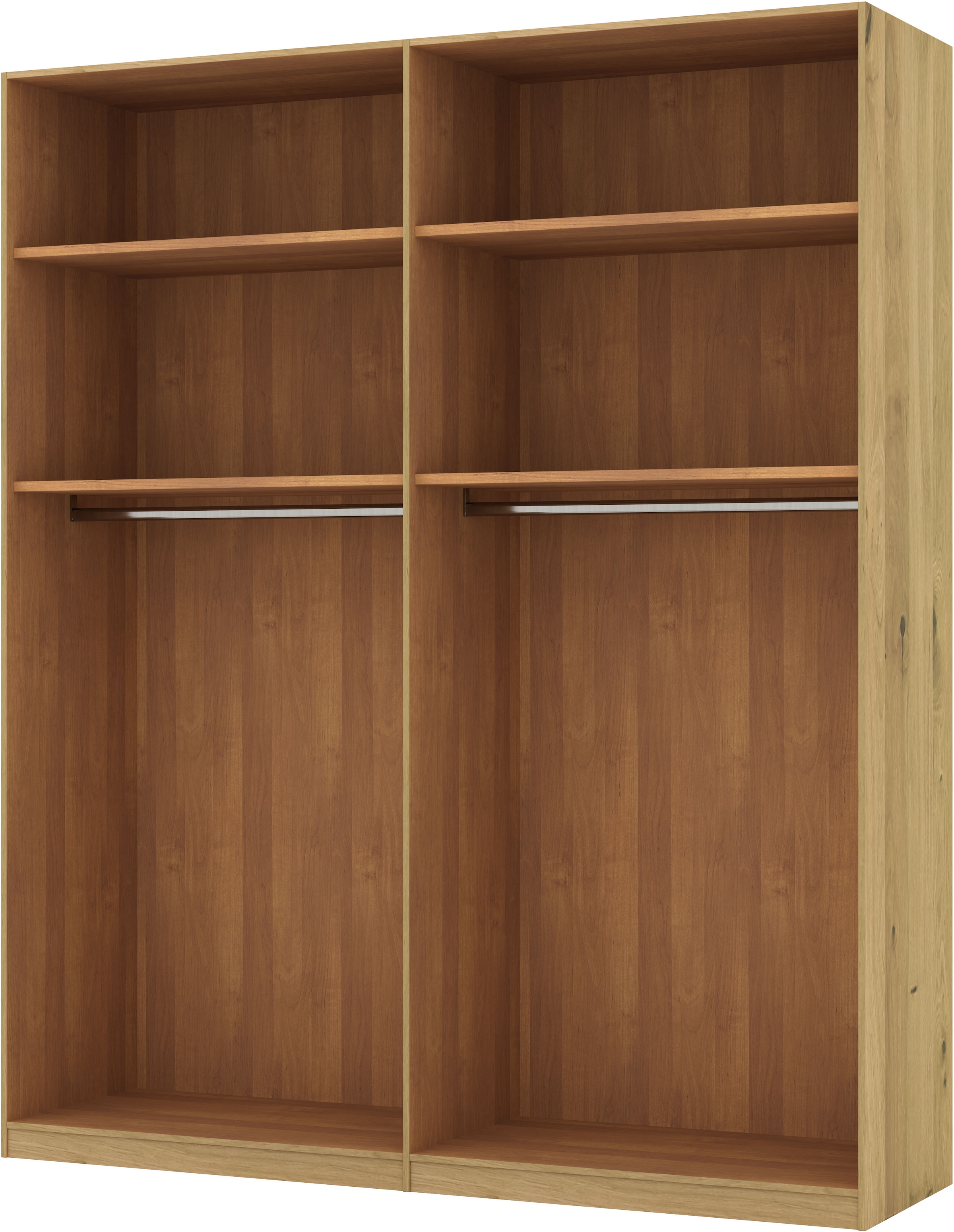 Musterring Drehtürenschrank »Savona, Kleiderschrank, Schrank, Garderobe, teilmassiv Eiche«, (mit Türdämpfern, in 5 Breiten & 2 Höhen, extra Böden, MADE IN GERMANY), Türen in Bianco-Eiche massiv, mit Querriegel, verschiedene Größen