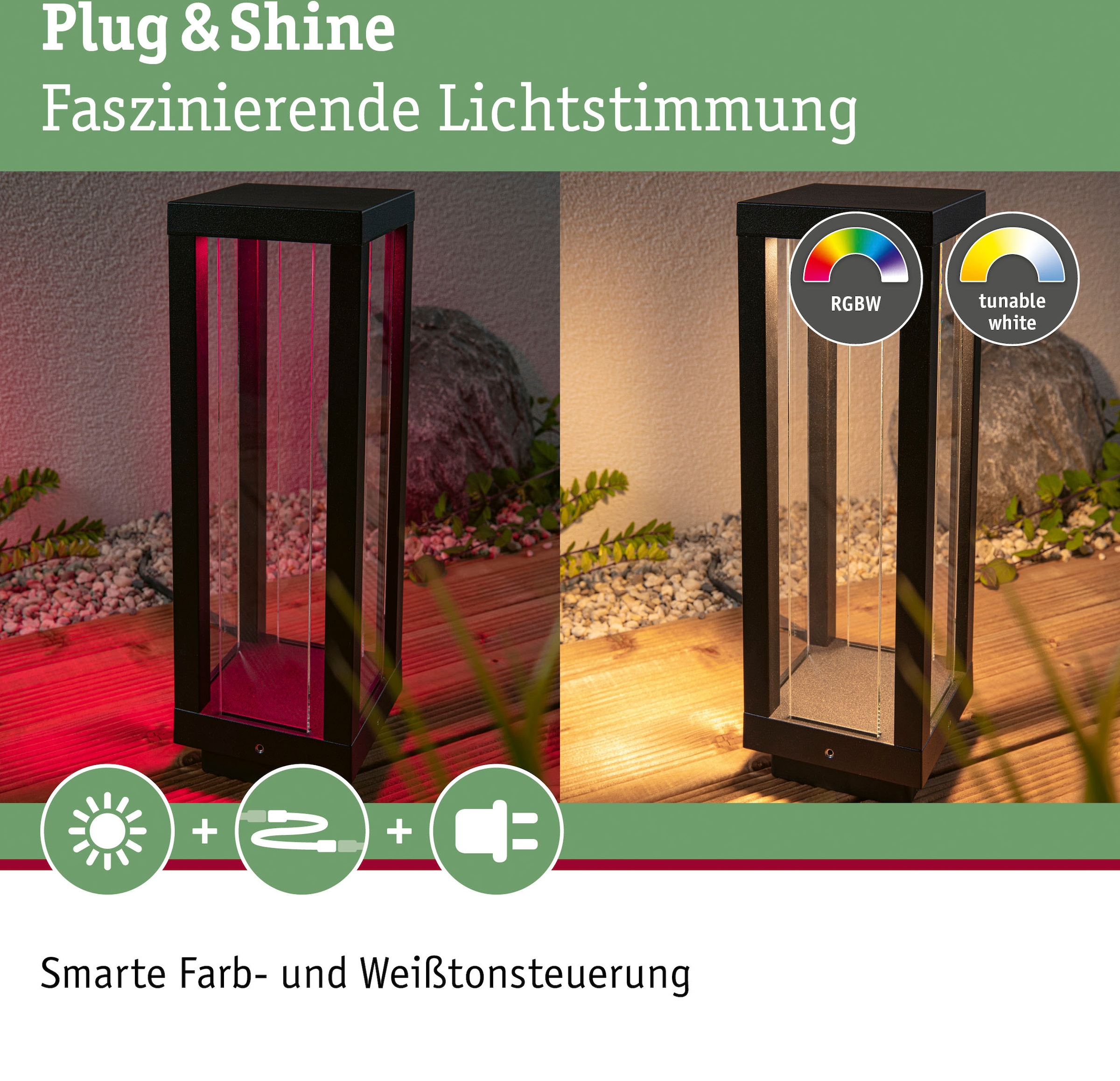 Paulmann LED Gartenleuchte »Outdoor Plug & Shine Classic Lantern 30 ZigBee  IP44 RGBW«, 1 flammig-flammig, ZigBee IP44 RGBW online kaufen