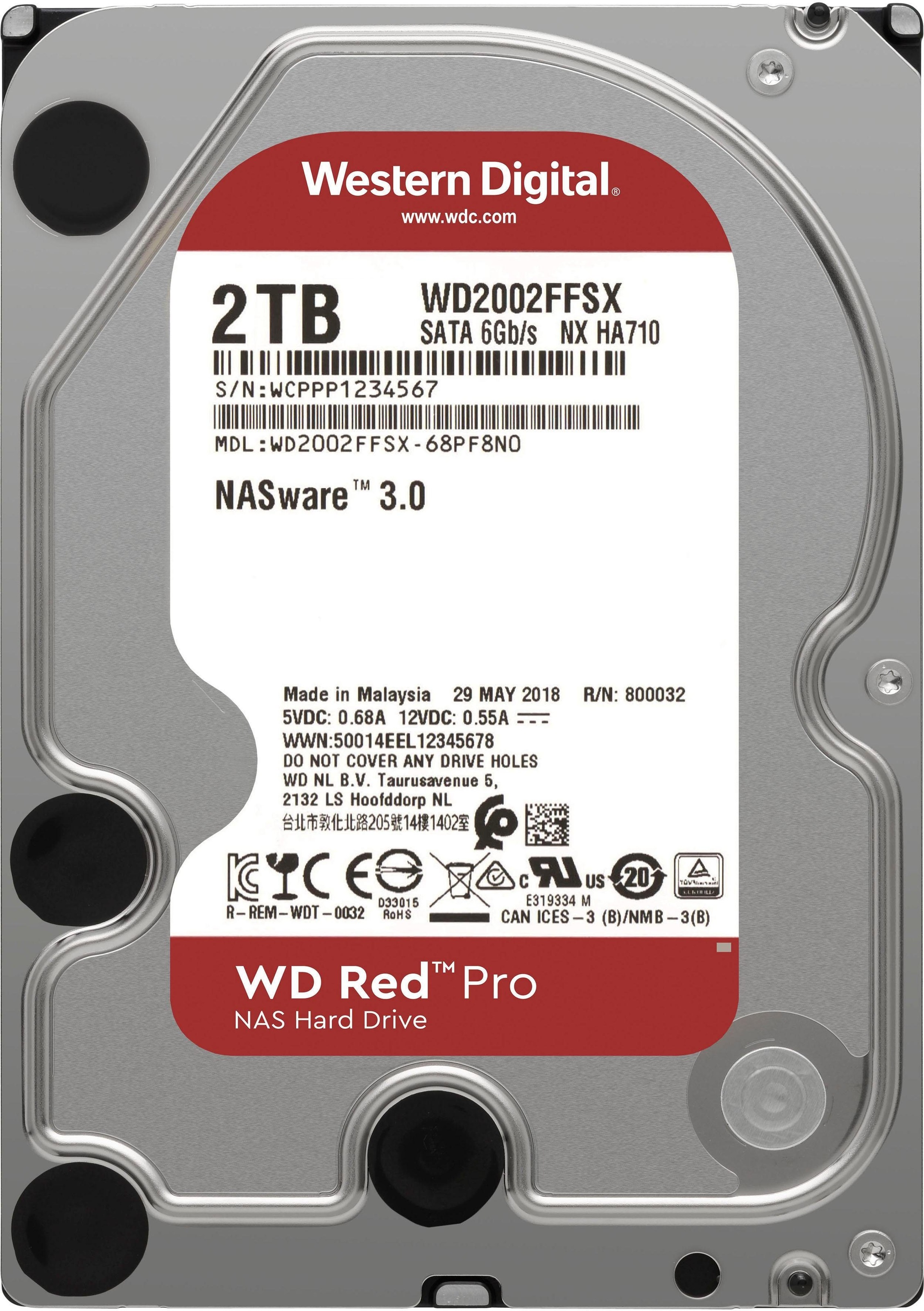 Western Digital HDD-NAS-Festplatte »WD Red Pro«, 3,5 Zoll, Anschluss SATA, Bulk
