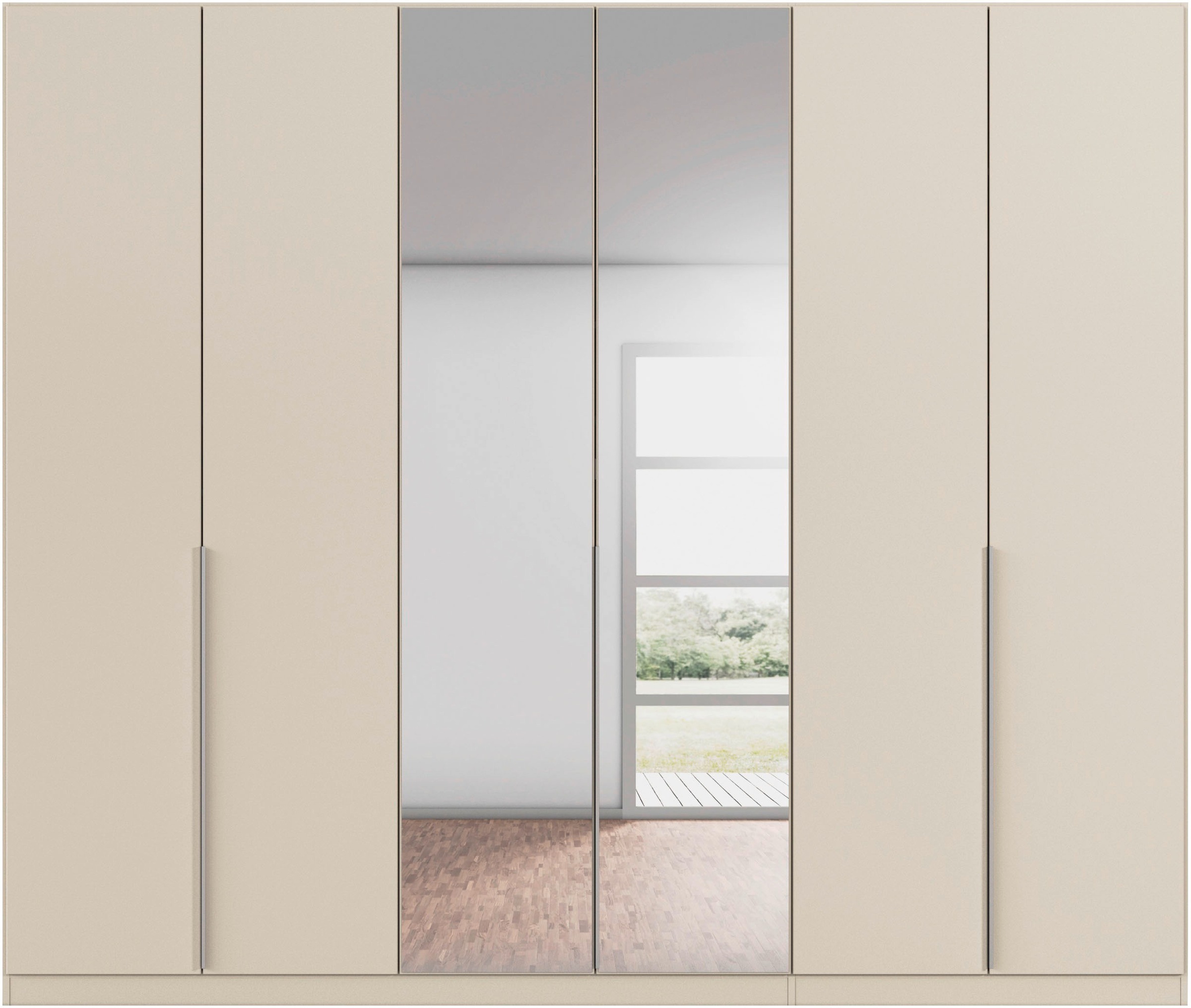 rauch Drehtürenschrank »Kleiderschrank Schrank Garderobe AGORDO mit Dekor- oder Hochglanzfront«, (in zwei Griff-Farben), durchdachte Innenausstattung, in 6 Breiten und 2 Höhen MADE IN GERMANY
