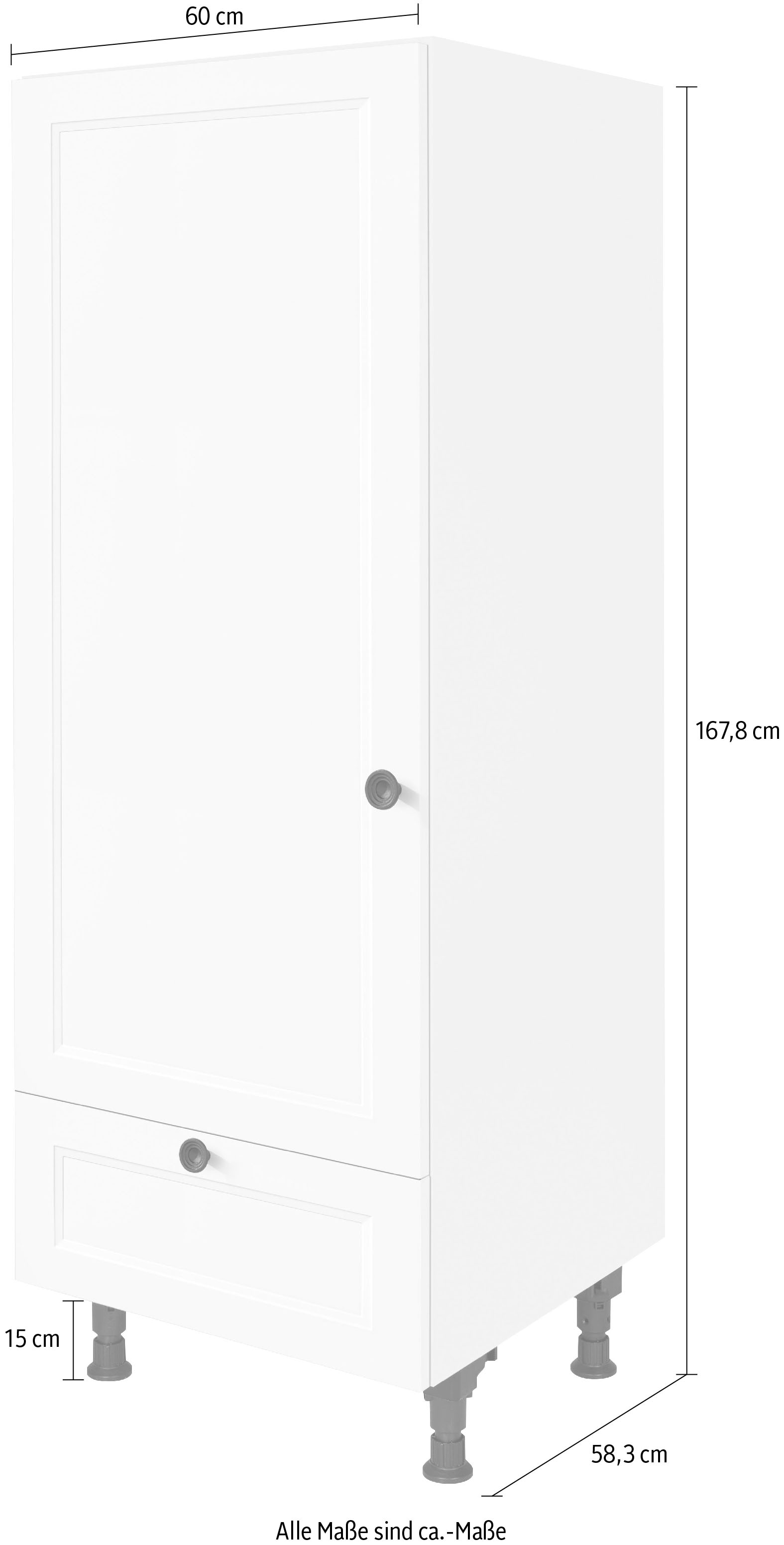 nobilia® Kühlumbauschrank »"Cascada", Ausrichtung wählbar, mit Schubkasten,«, vormontiert, Breite/Höhe: 60/167,8 cm