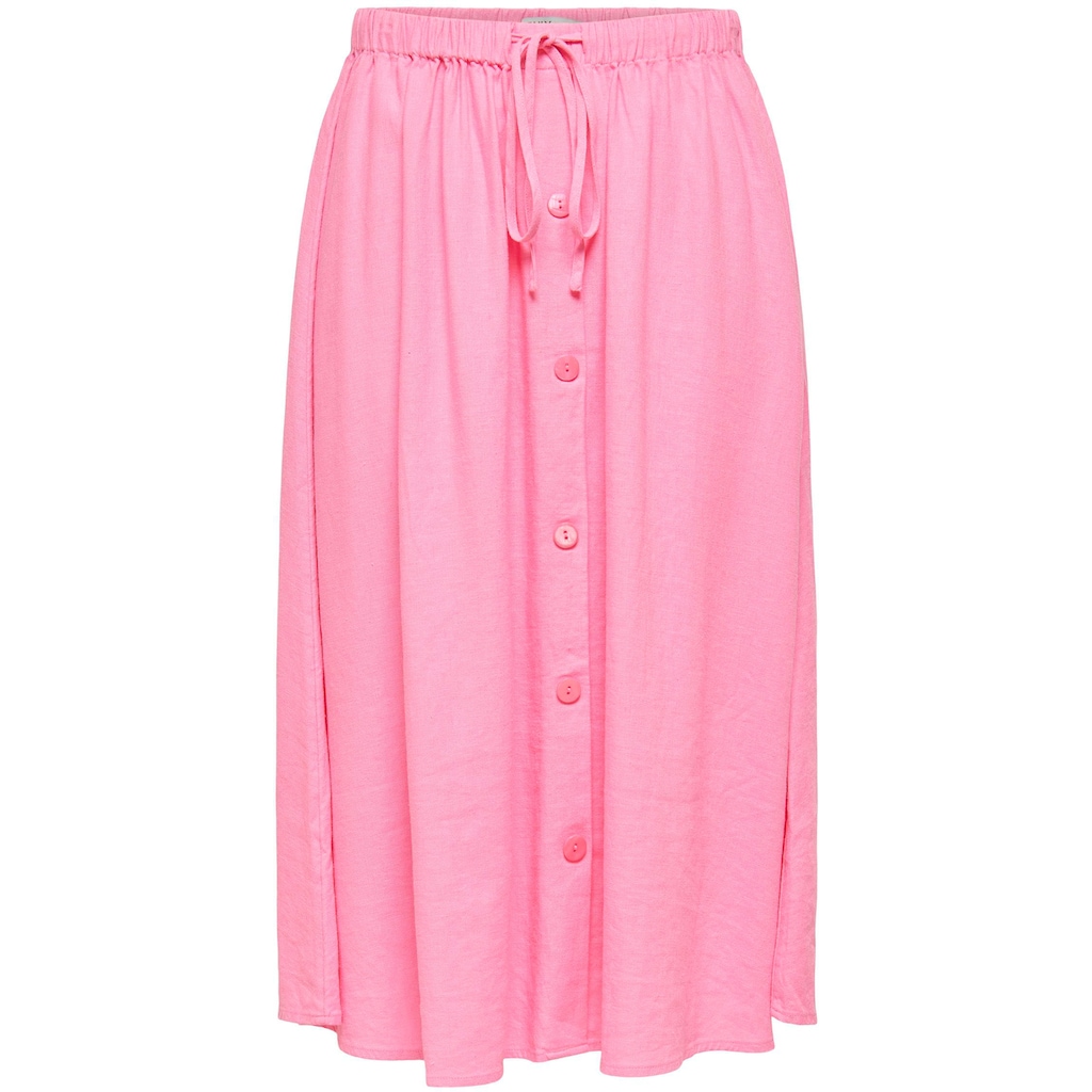 ONLY Sommerrock »ONLCARO HW LINEN BLEND BUTTON SKIRT PNT«