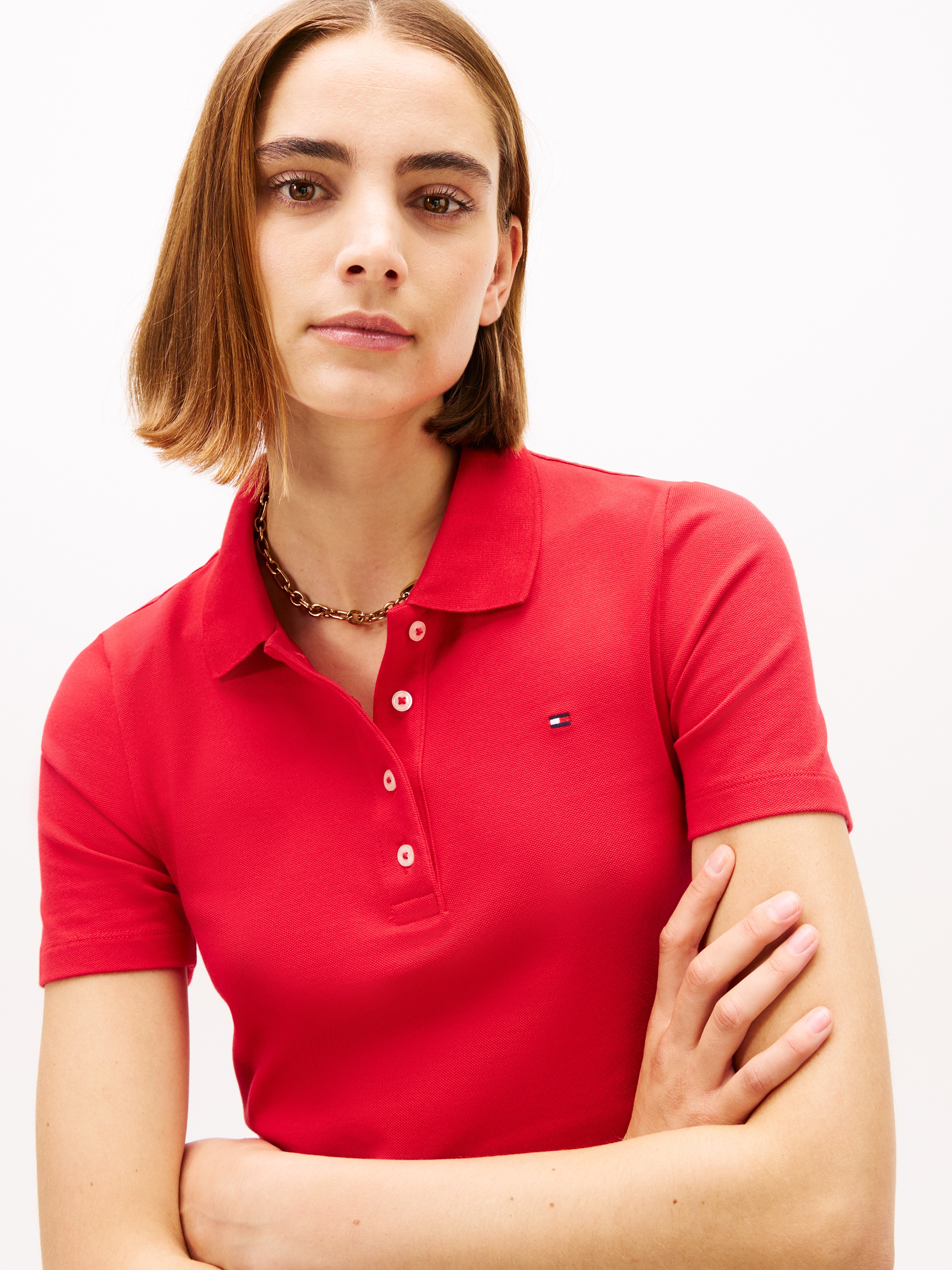 Tommy Hilfiger Poloshirt »1985 Slim Fit Pique Premium« mit Logostickerei, mit Seitenschlitzen