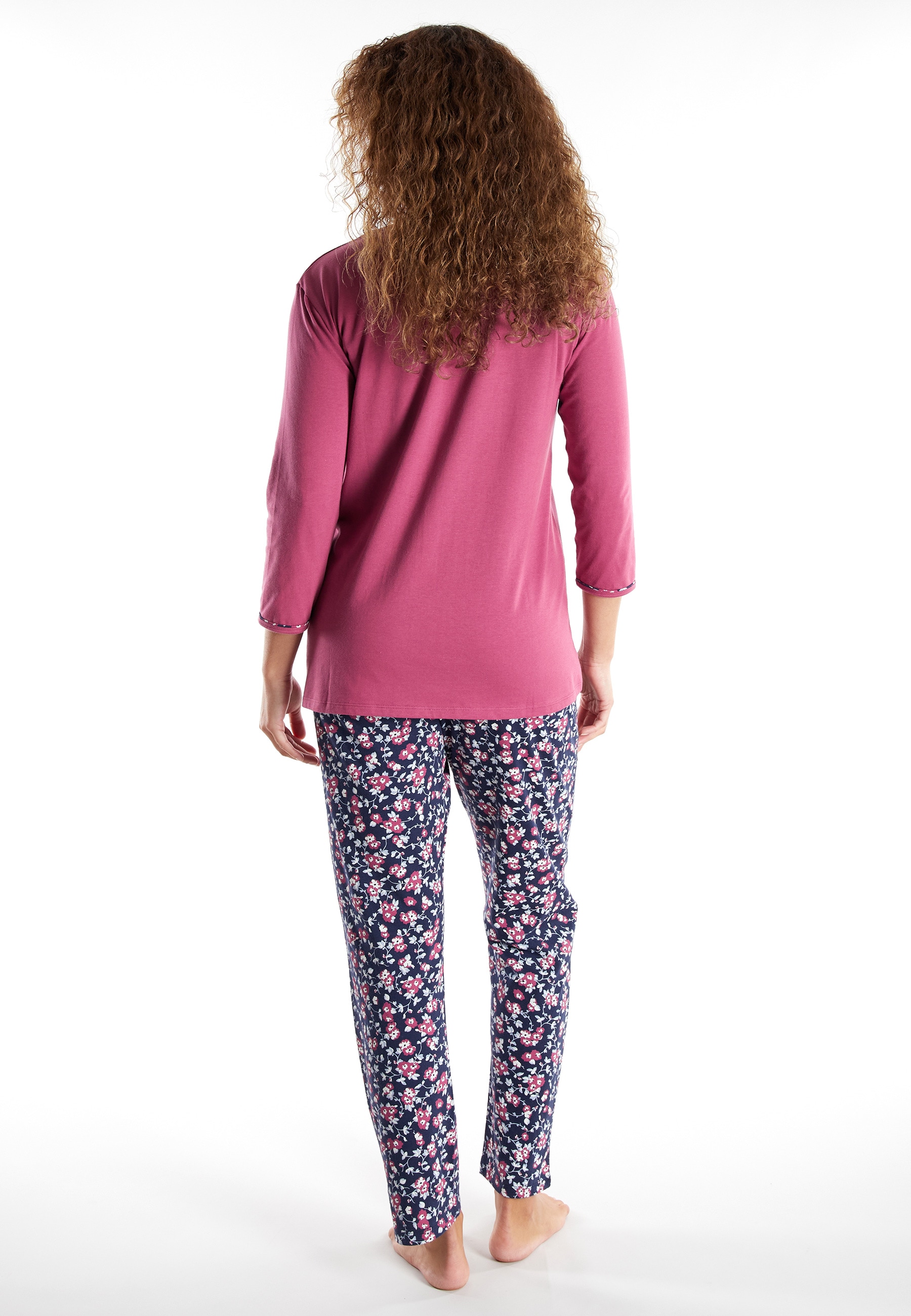 GÖTZBURG Pyjama 3/4 Arm, Rundhalsausschnitt, mit Motiv, Baumwolle