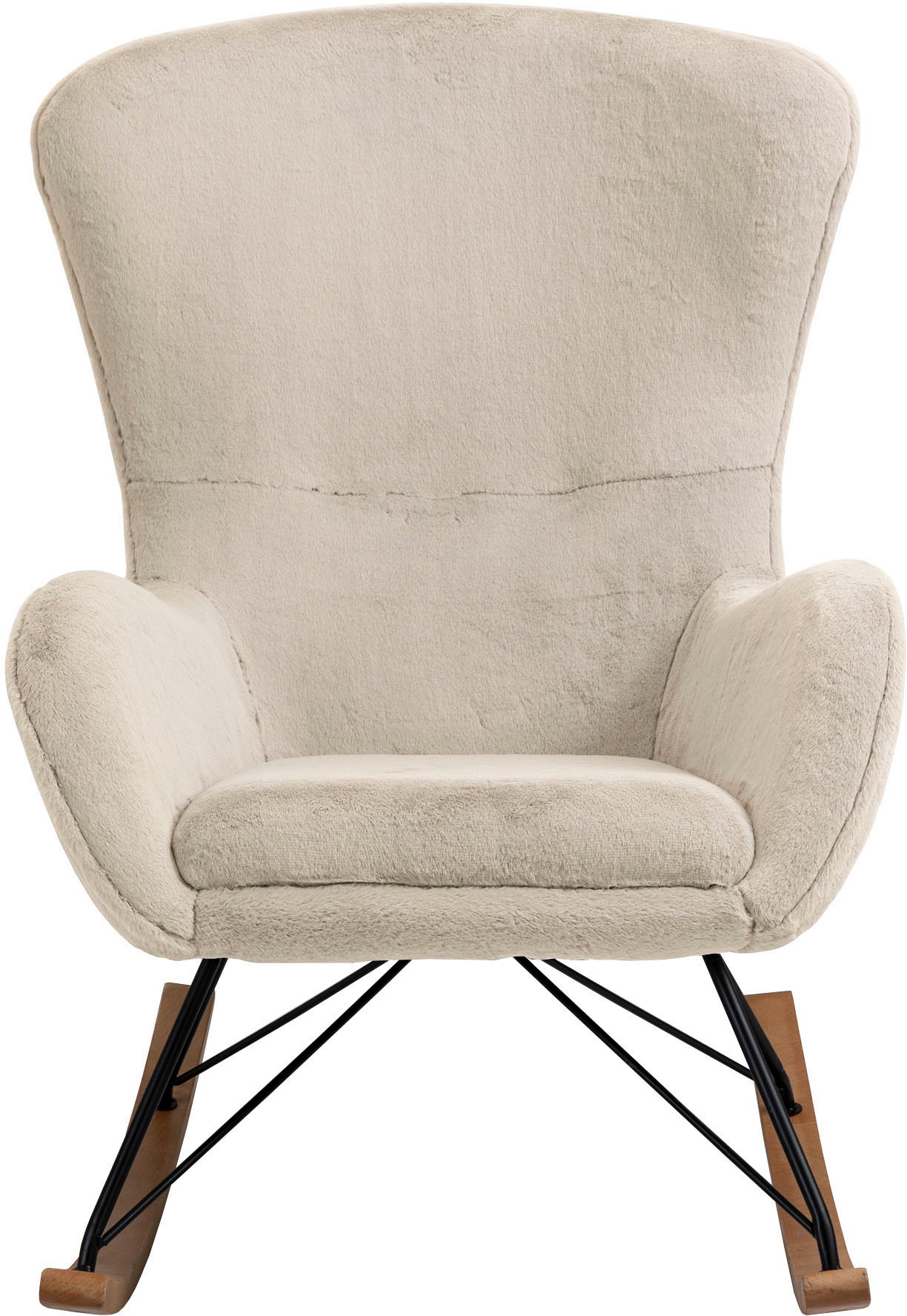 SalesFever Schaukelstuhl »Komfortabl und im Vintage-Stil«, Kunstfell, in La günstig online kaufen