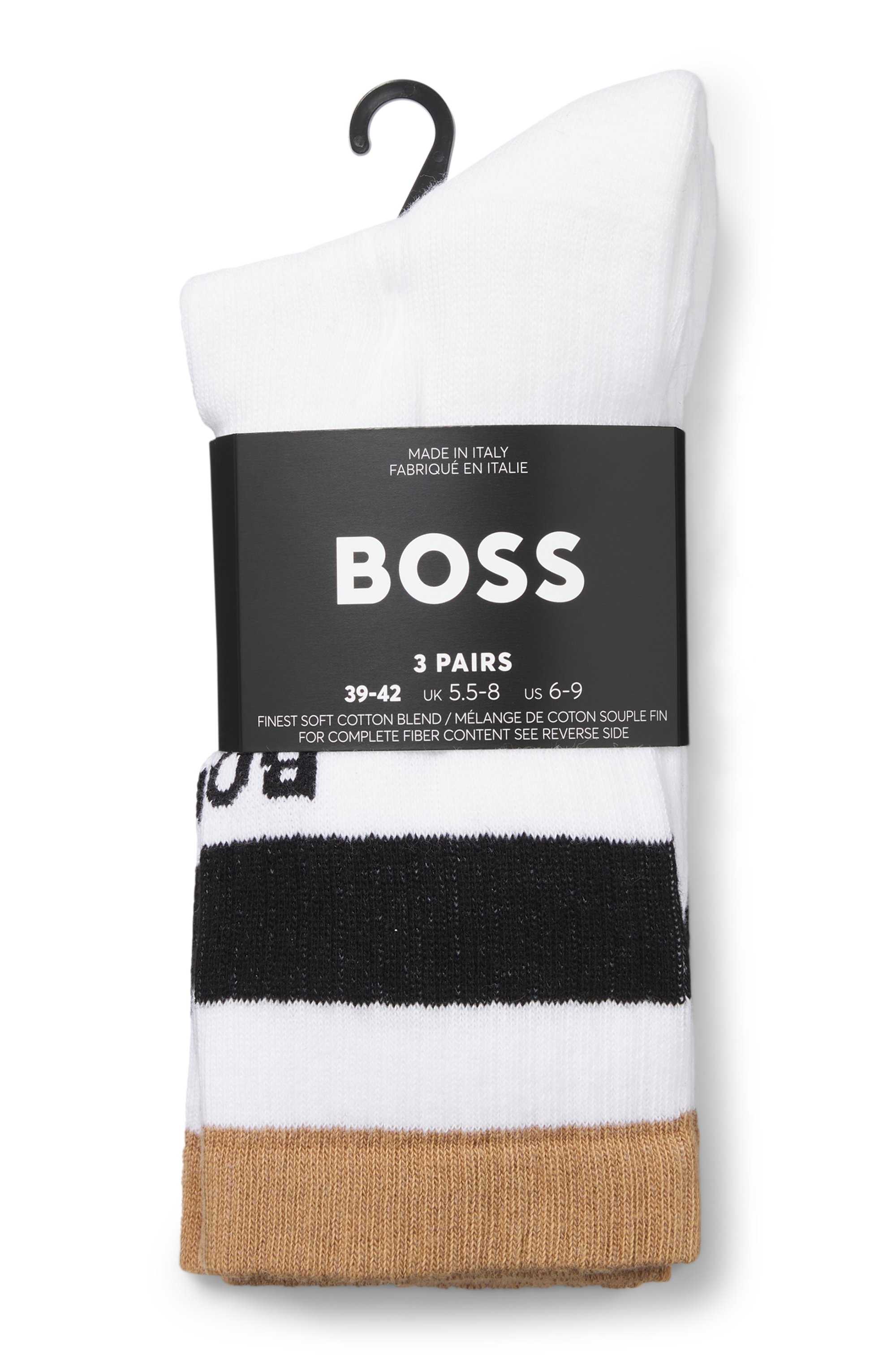 BOSS Kurzsocken »3P QS Rib Iconic CC«, (3 Paar), mit Rippstruktur, Ferse und Zehen verstärkt