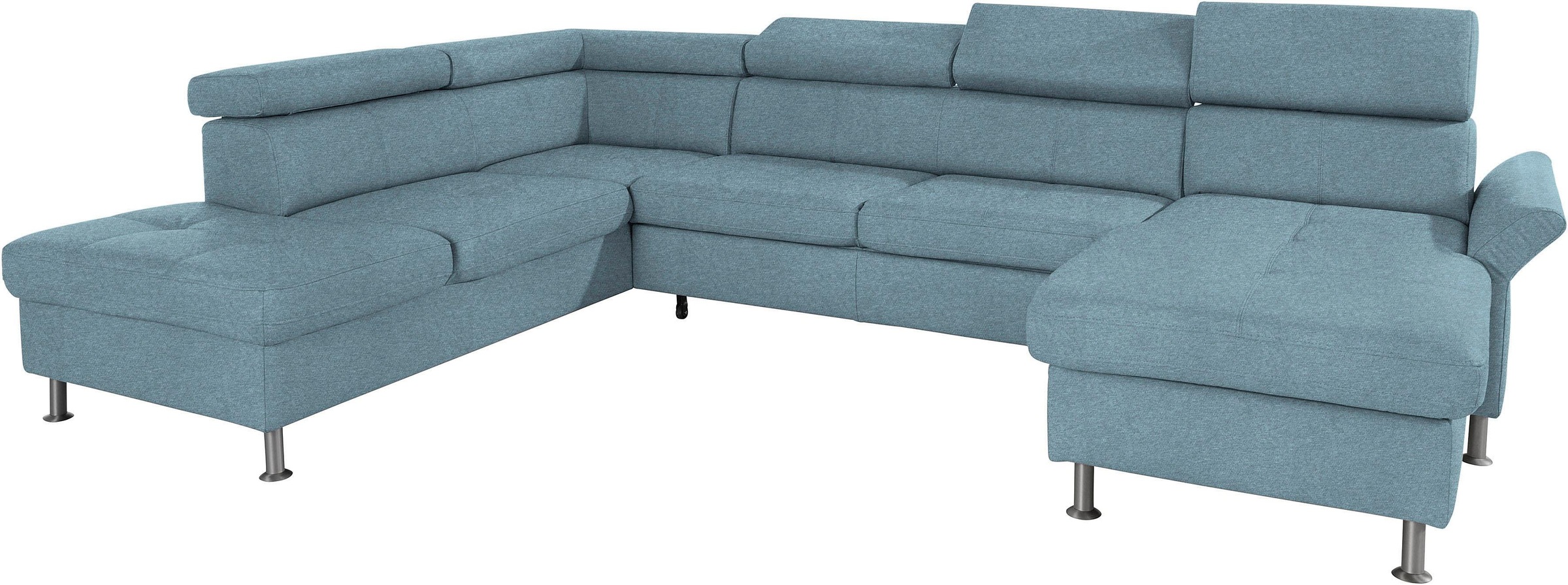 exxpo - sofa fashion Wohnlandschaft »Maretto, bequem und komfortabel, aufwendige Sitzsteppung, U-Form«, inkl. Kopfteilverstellung für mehr Sitzkomfort, wahlweise Bettfunktion