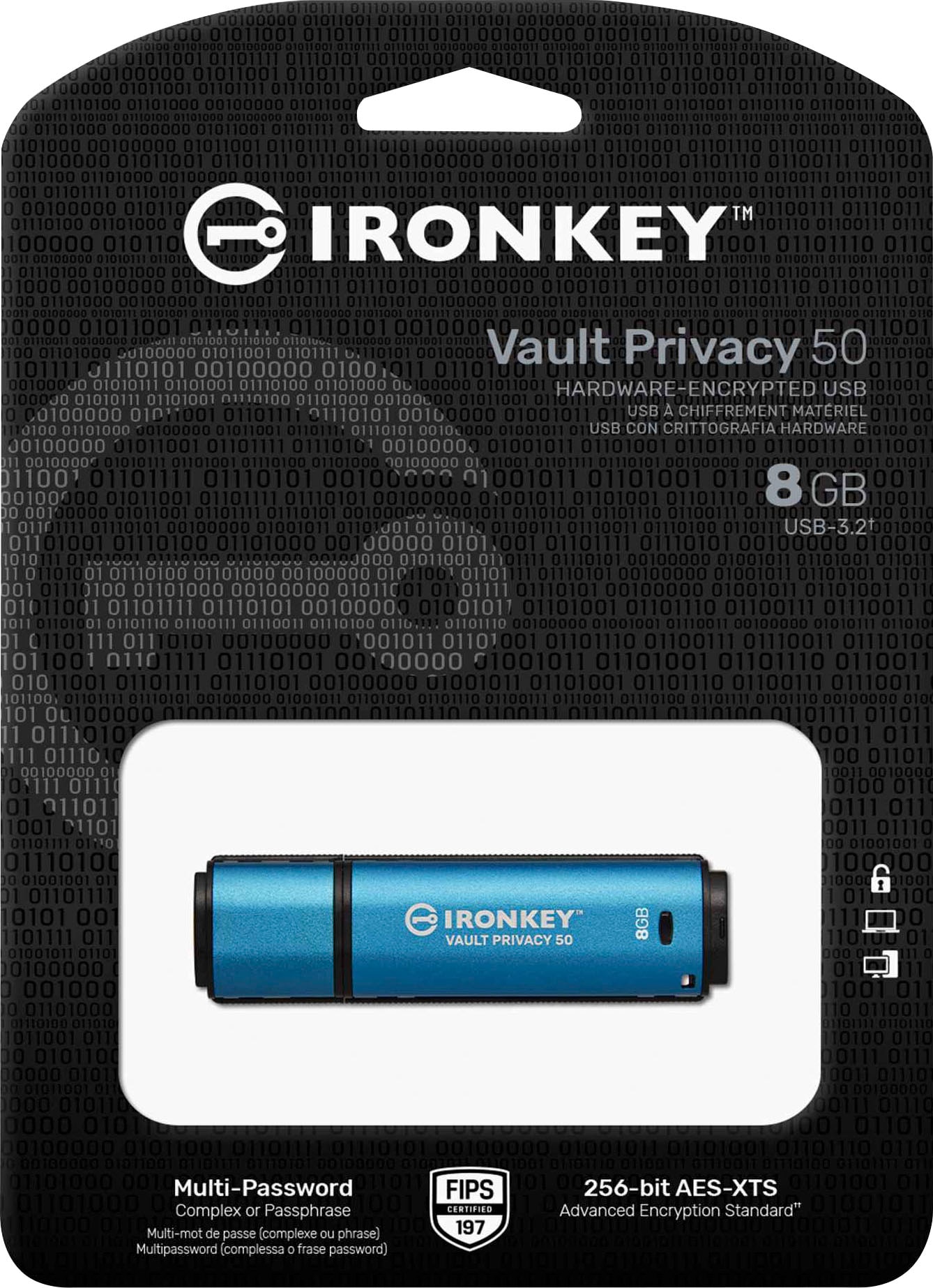 Kingston USB-Stick »IRONKEY VAULT PRIVACY 50 SERIE 16GB«, (USB 3.2 Lesegeschwindigkeit 250 MB/s)