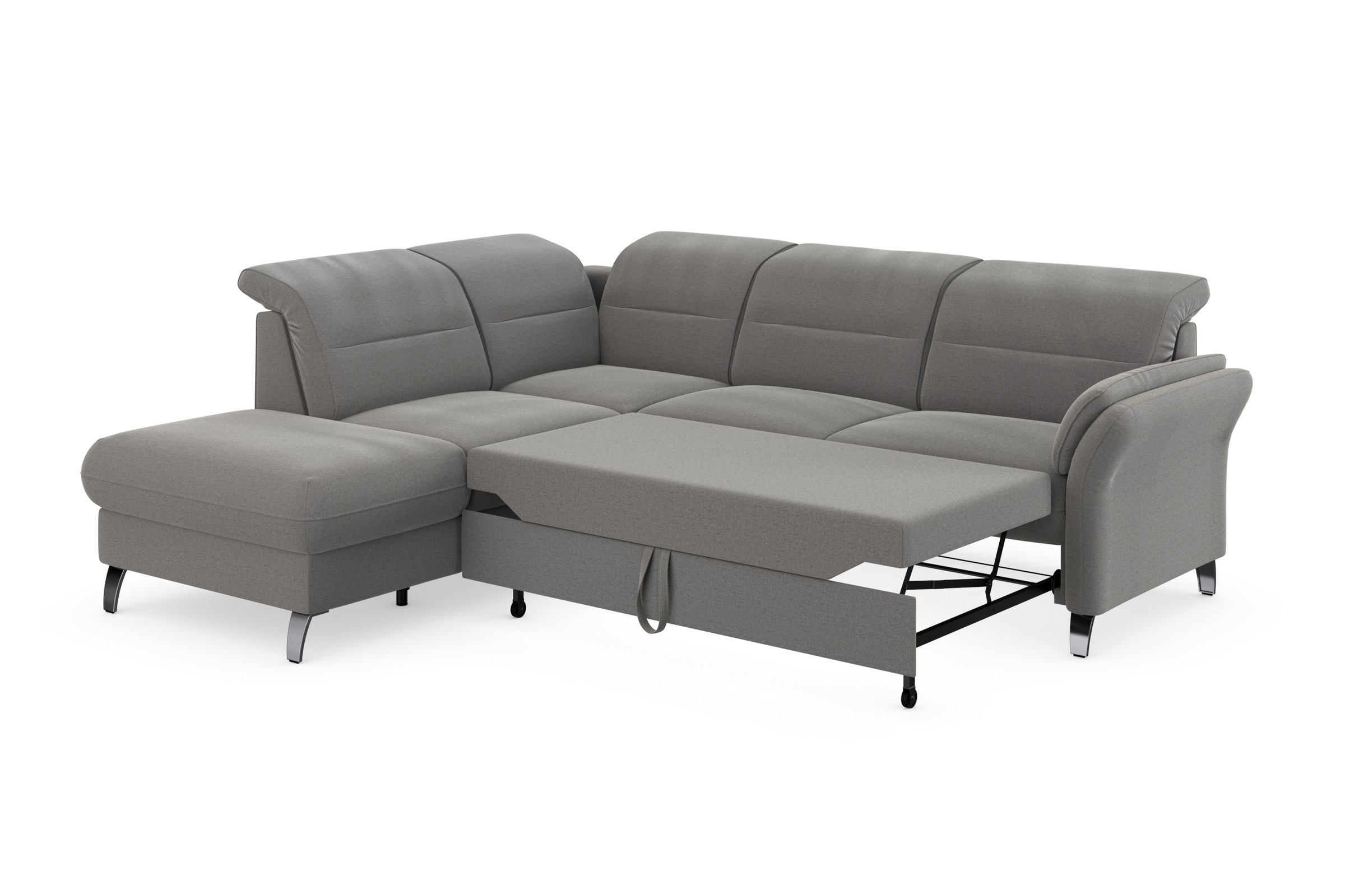sit&more Ecksofa »Grenoble L-Form mit Federkern«, wahlweise mit Bettfunktion, Bettkasten, Arm- und Kopfteilverstellung