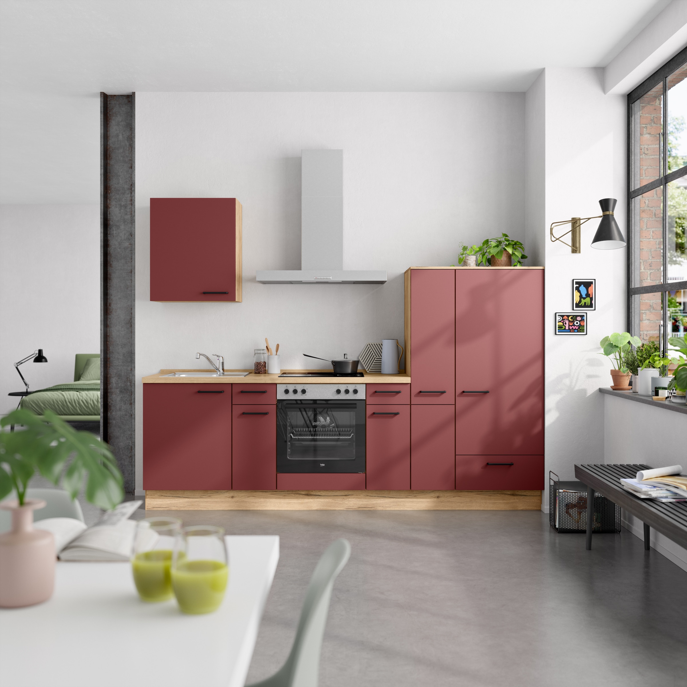 nobilia® Küchenzeile »"Easytouch I", NEU: individuell anpassbar mit gratis Profi-Beratung« vormontiert, Breite 270 cm, Ausrichtung wählbar, wahlw. mit E-Geräten