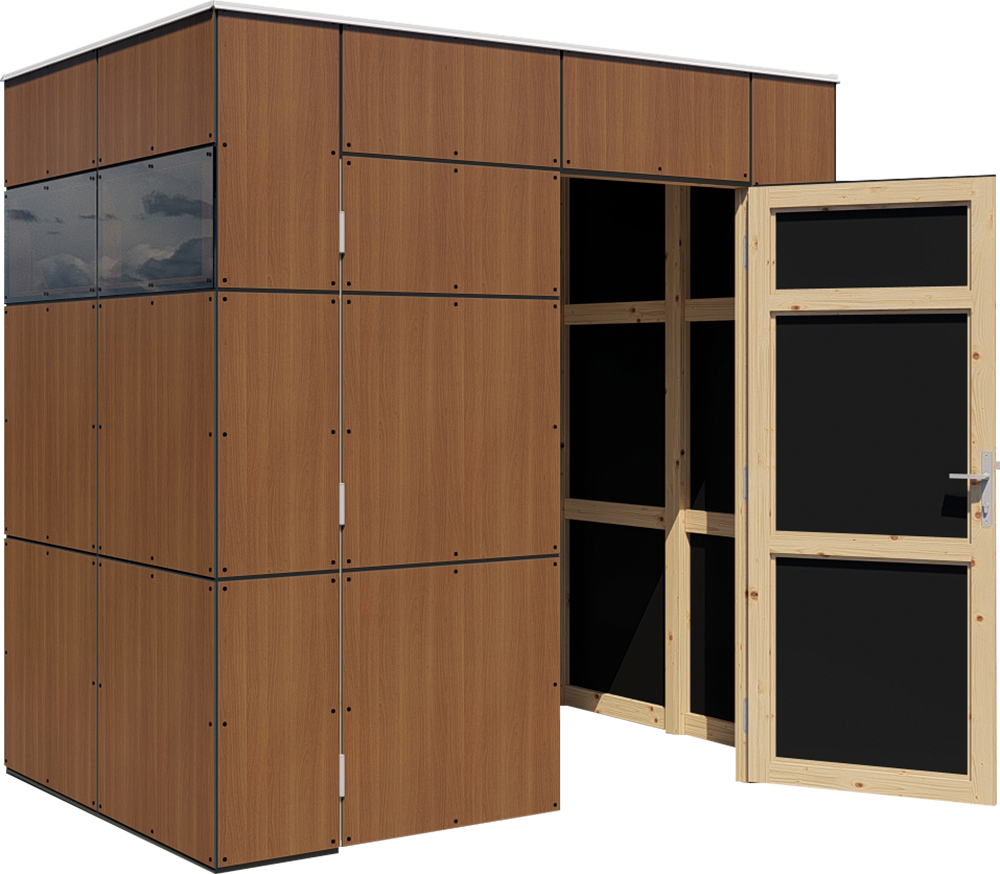 BERTILO Gartenhaus »HPL Mini, in verschiedenen Farben« Fassaden-HPL in Architekturqualität, witterungsbeständig, farbstabil