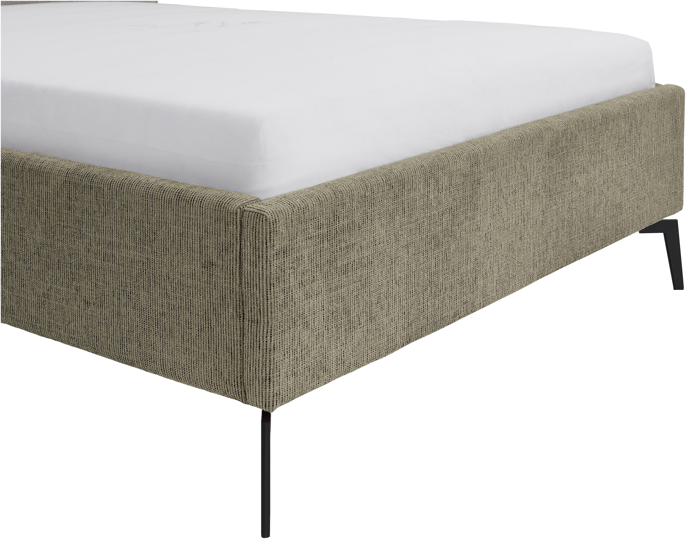 meise.möbel Polsterbett »Riva II« mit schwarzen Metallfüßen, wahlweise mit Bettkasten