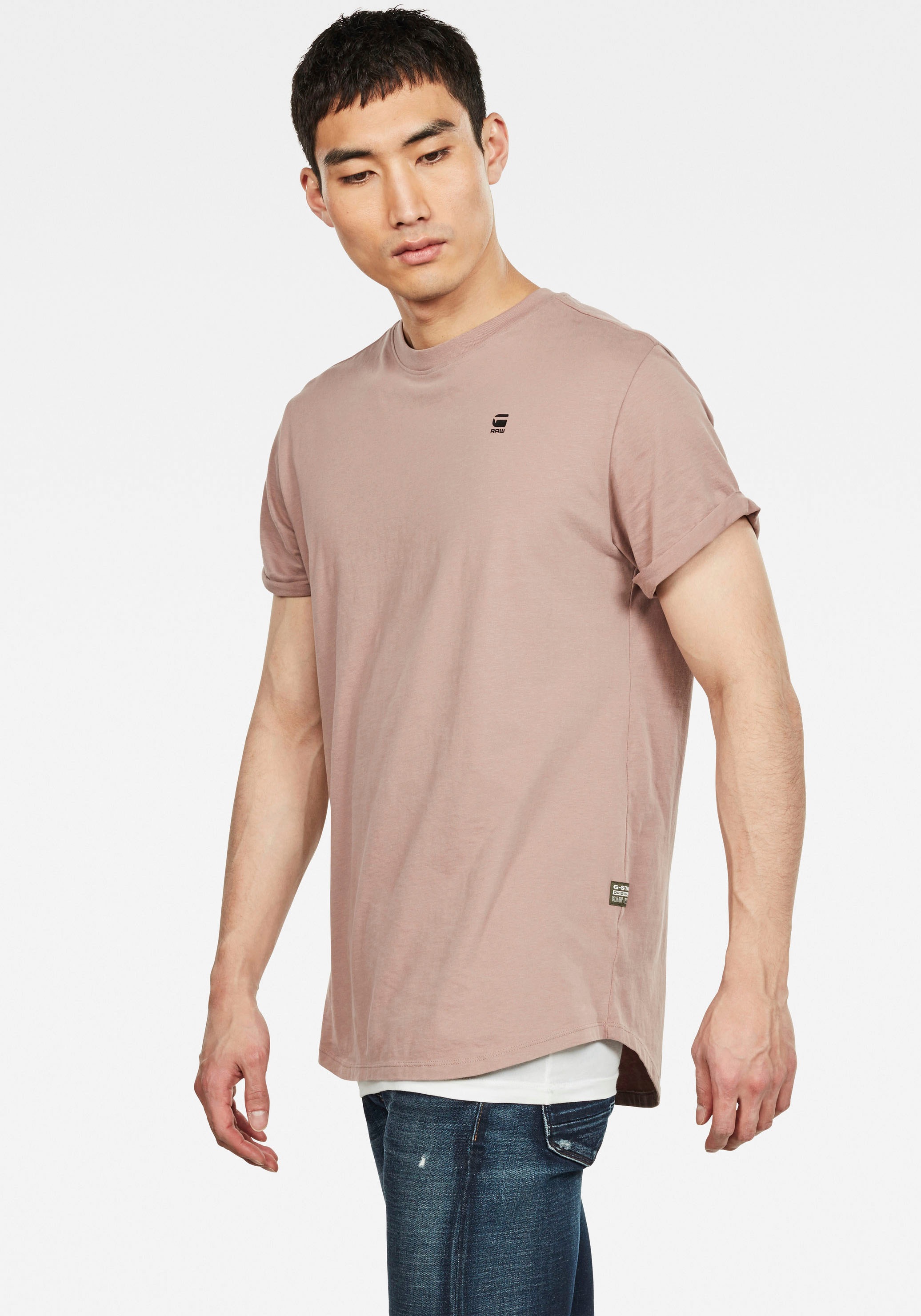 G-Star T-Shirt „Lash“, mit kleinem Logo Stitching, Gr. XXL, chocolate berry