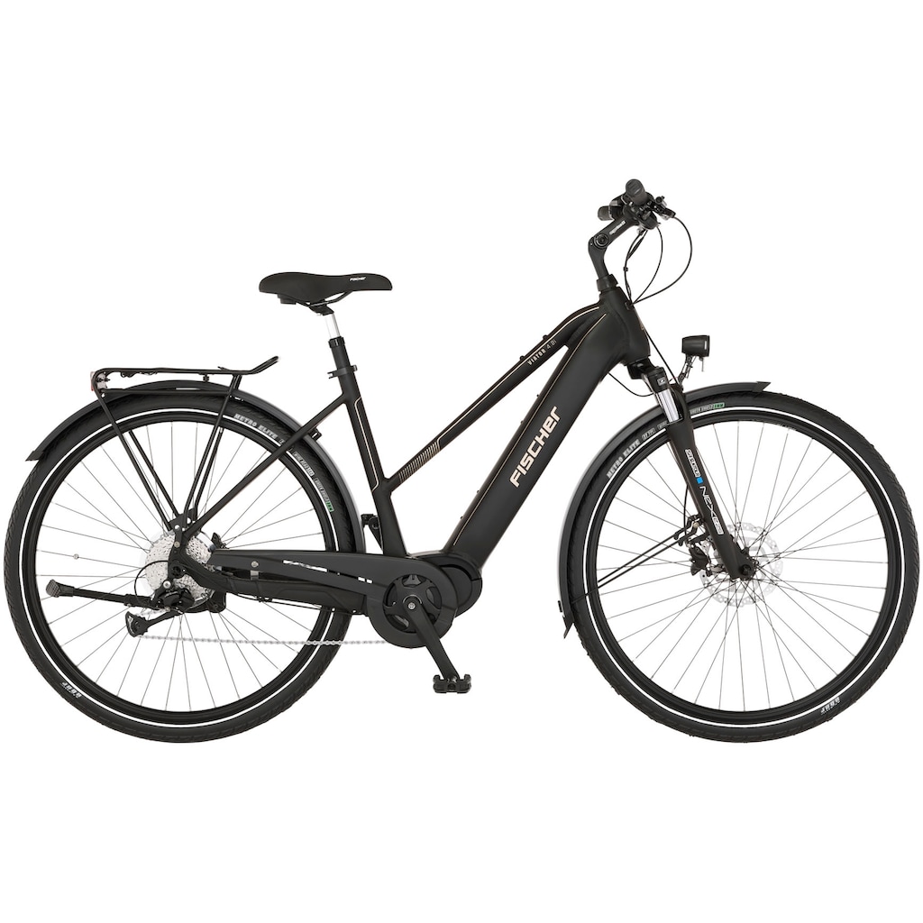 FISCHER Fahrrad E-Bike »VIATOR 4.2i 711«, 9 Gang, Shimano, Acera, Mittelmotor 250 W, (mit Faltschloss)