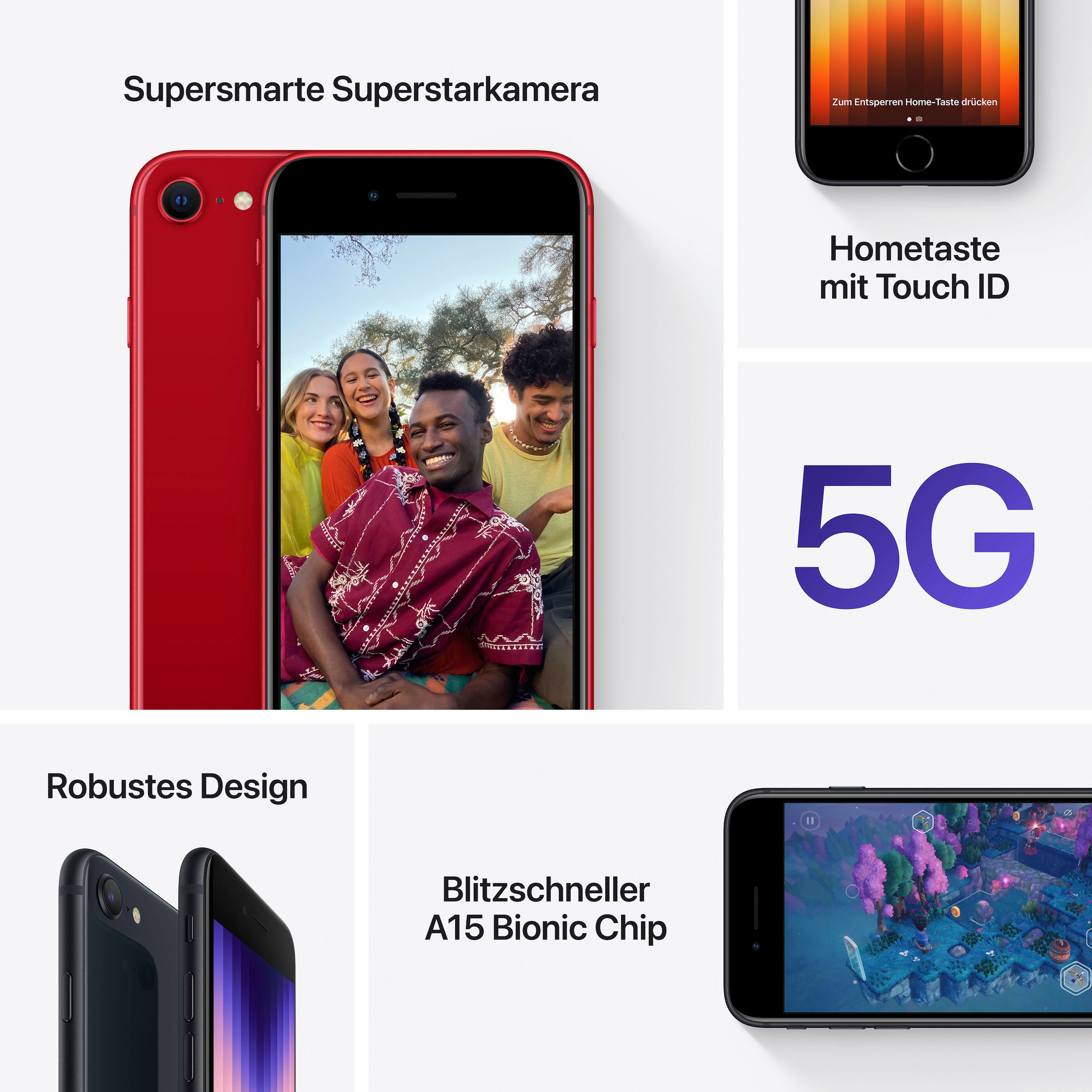 Apple Smartphone auf Speicherplatz, 11,94 12 cm/4,7 MP (PRODUCT)RED, Zoll, GB »iPhone Rechnung Kamera SE bestellen (2022)«, 128