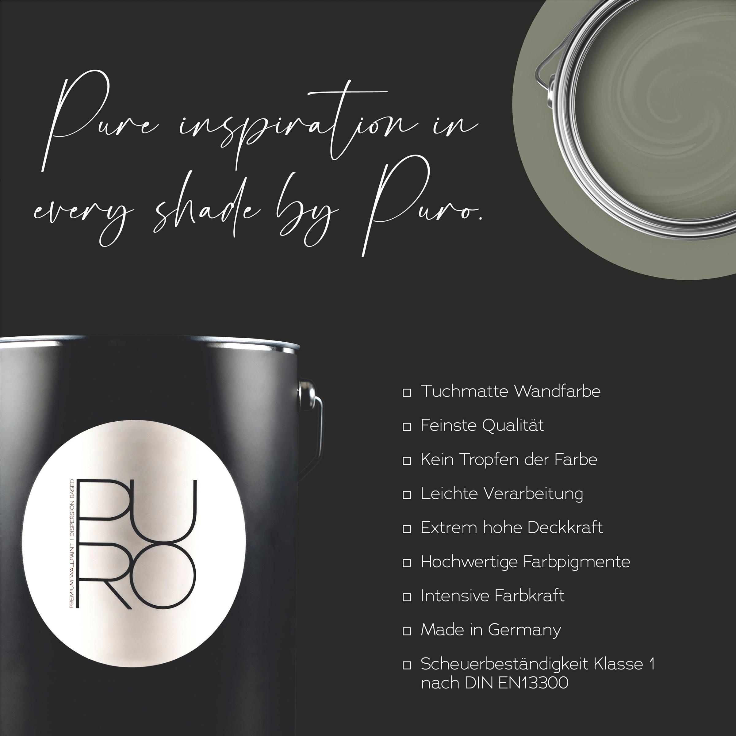 A.S. Création Wandfarbe »Premium Innenwandfarbe PURO Tuchmatt calm taupe« ideal für Wohnzimmer, Schlafzimmer, Flur und Küche, Farbwelt Taupe