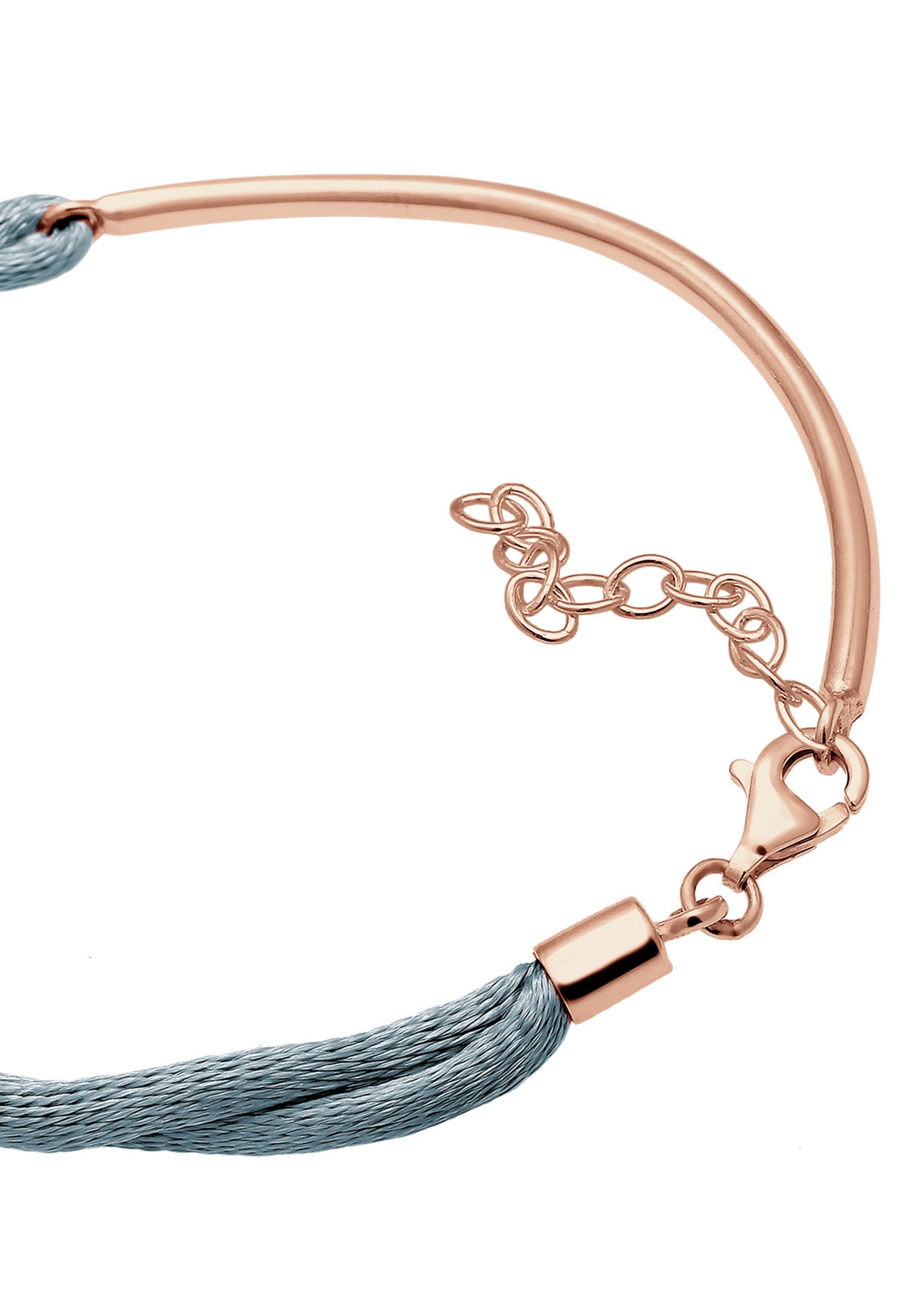 Elli Armband »Satin Grau mit Anhänger "Hope" Schriftzug Rosegold«