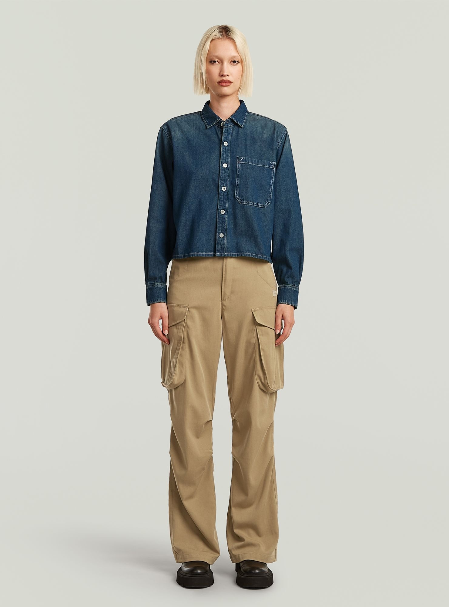 G-STAR Langarmshirt »Boxy Relaxed 1-Pocket Shirt«