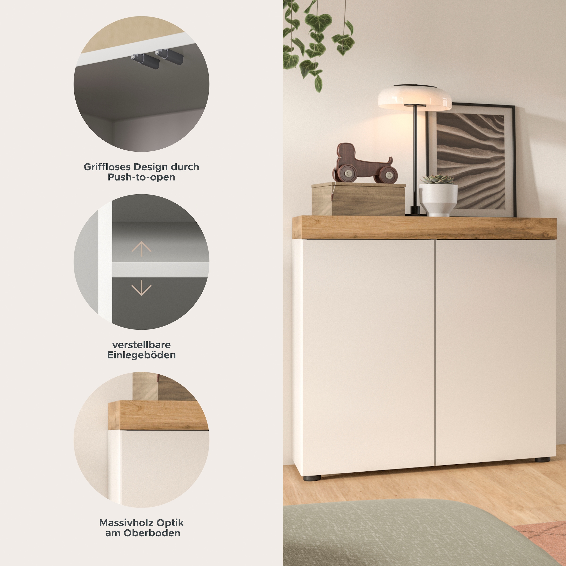 OTTO home Kommode »MAMBO, Breite 77 cm, Höhe 80 cm« 1 Stk. tlg. Kommode, Anrichte, Wohnzimmer, Schlafzimmer