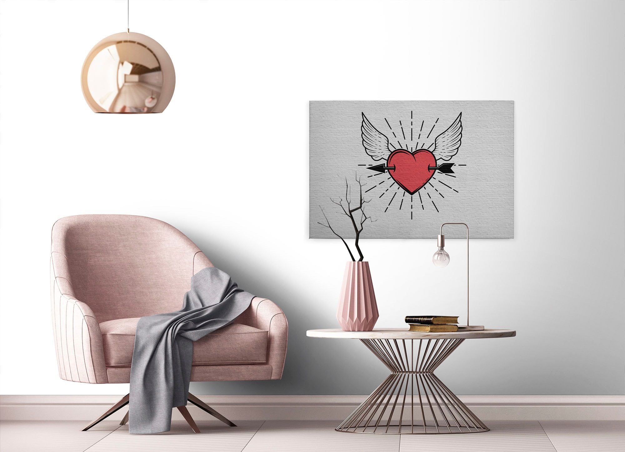 A.S. Création Leinwandbild »tattoo you«, Kunst-Modern-Kinder, (1 St.), Keilrahmen Bild Herz Leinwand-Bild Wohnzimmer modern Wandbild Kinder