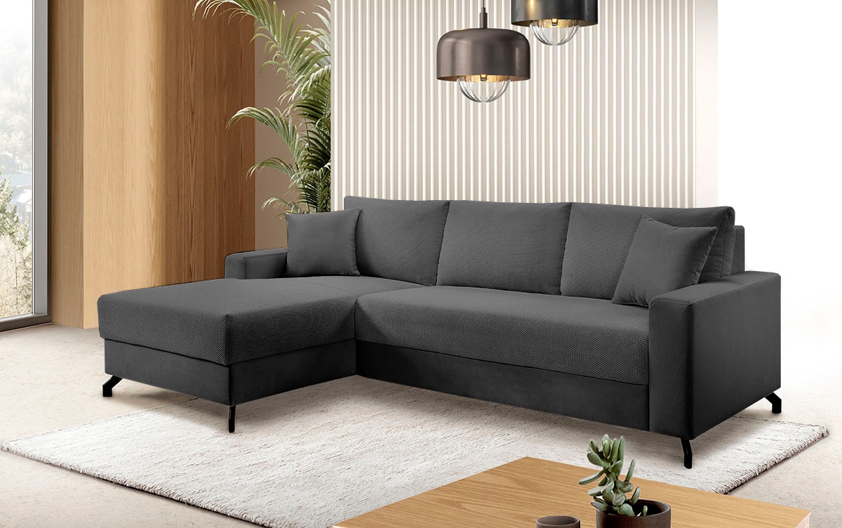 exxpo - sofa fashion Ecksofa »Quattro schlicht & zeitlos, bequem, L-Form, B/T: 247/162 cm« wahlw. Bettfunktion. Bettkasten. Korpus Microfaser, Sitz Webvelours