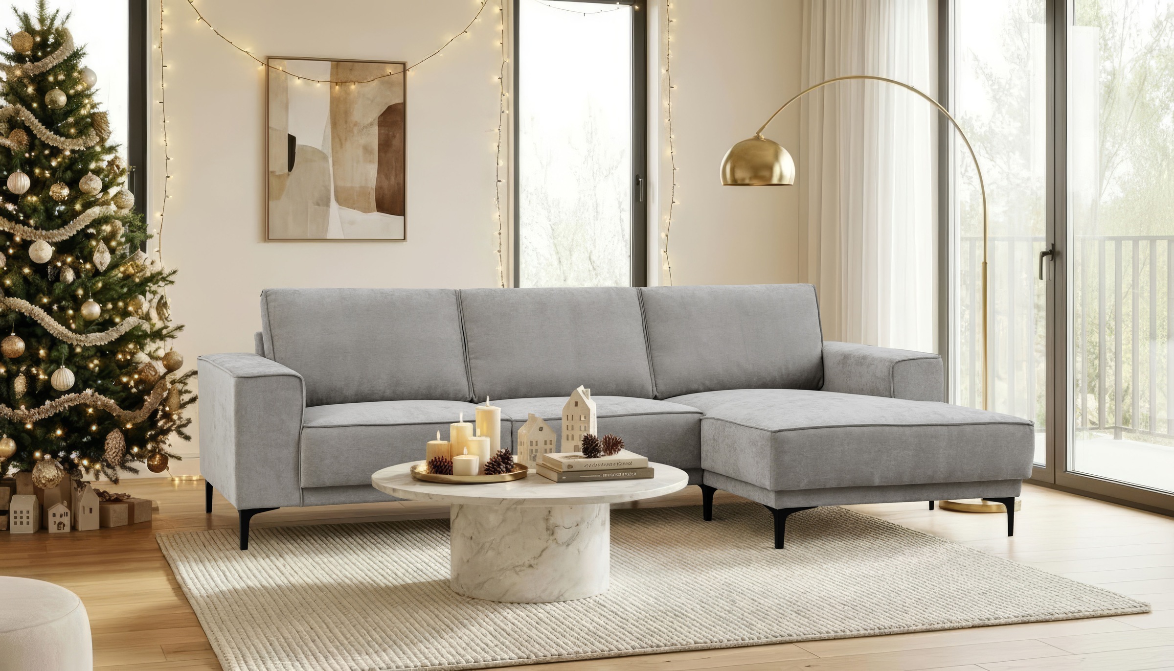OTTO home Ecksofa »Polsterecke Oland, Struktur, Flachgewebe, Luxus-Microfas günstig online kaufen