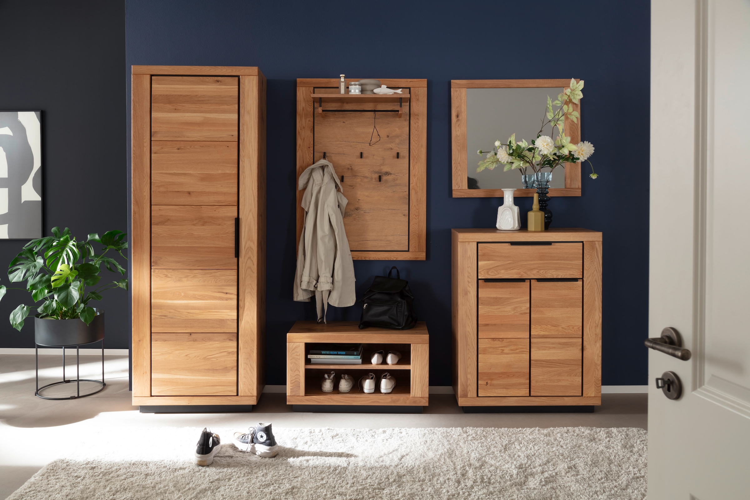 MCA living Sitzbank »Greno Garderobenbank«, (1 St.), 2 offene Fächer, FSC-Mix
