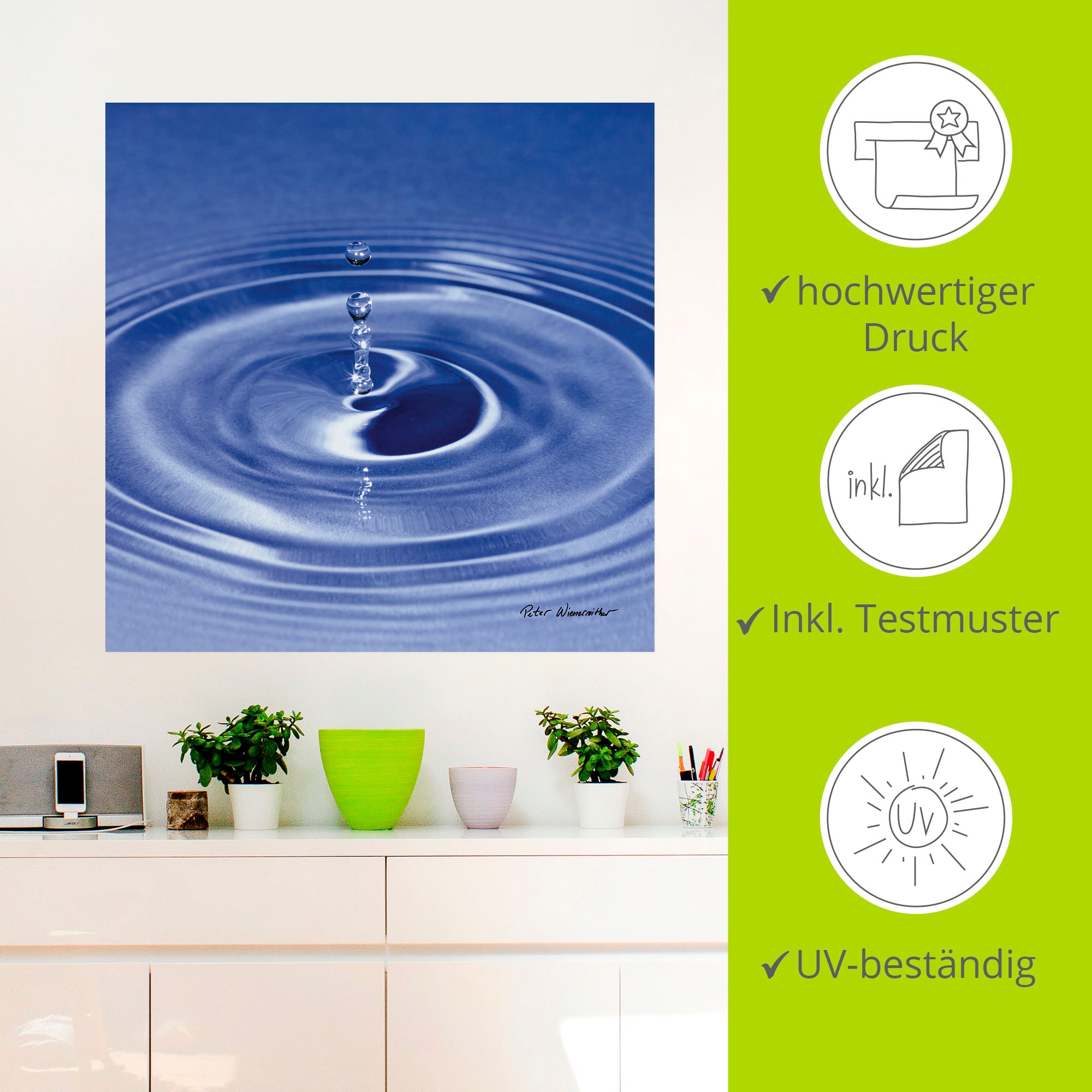 Artland Wandfolie »Wassertropfen«, Zen, (1 St.), selbstklebend