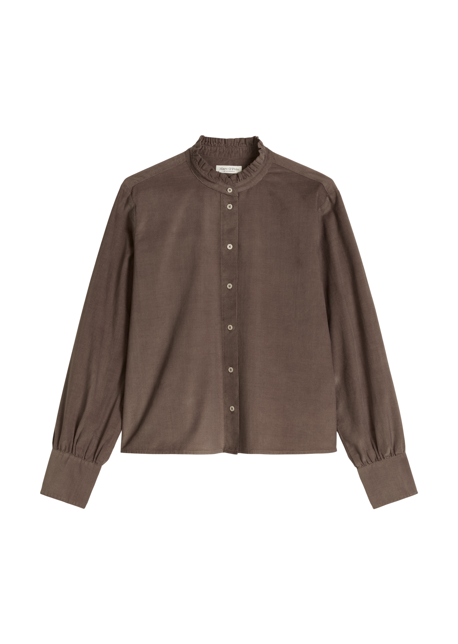Marc O'Polo Rüschenbluse in Cord-Qualität, mit Bio-Baumwolle