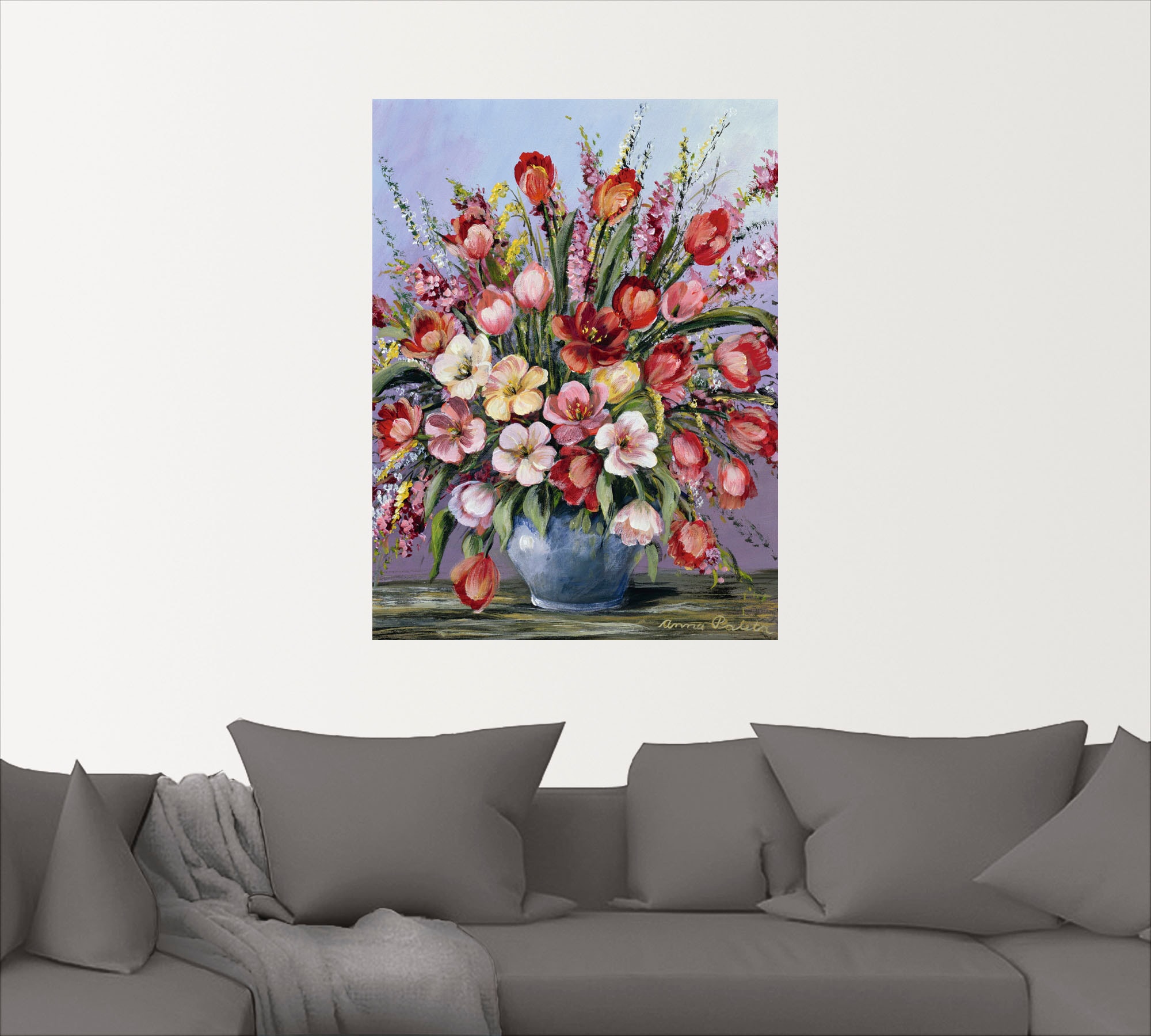 Artland Wandbild »Bunter Tisch III«, Blumen, (1 St.), als Leinwandbild, Wandaufkleber oder Poster in versch. Größen